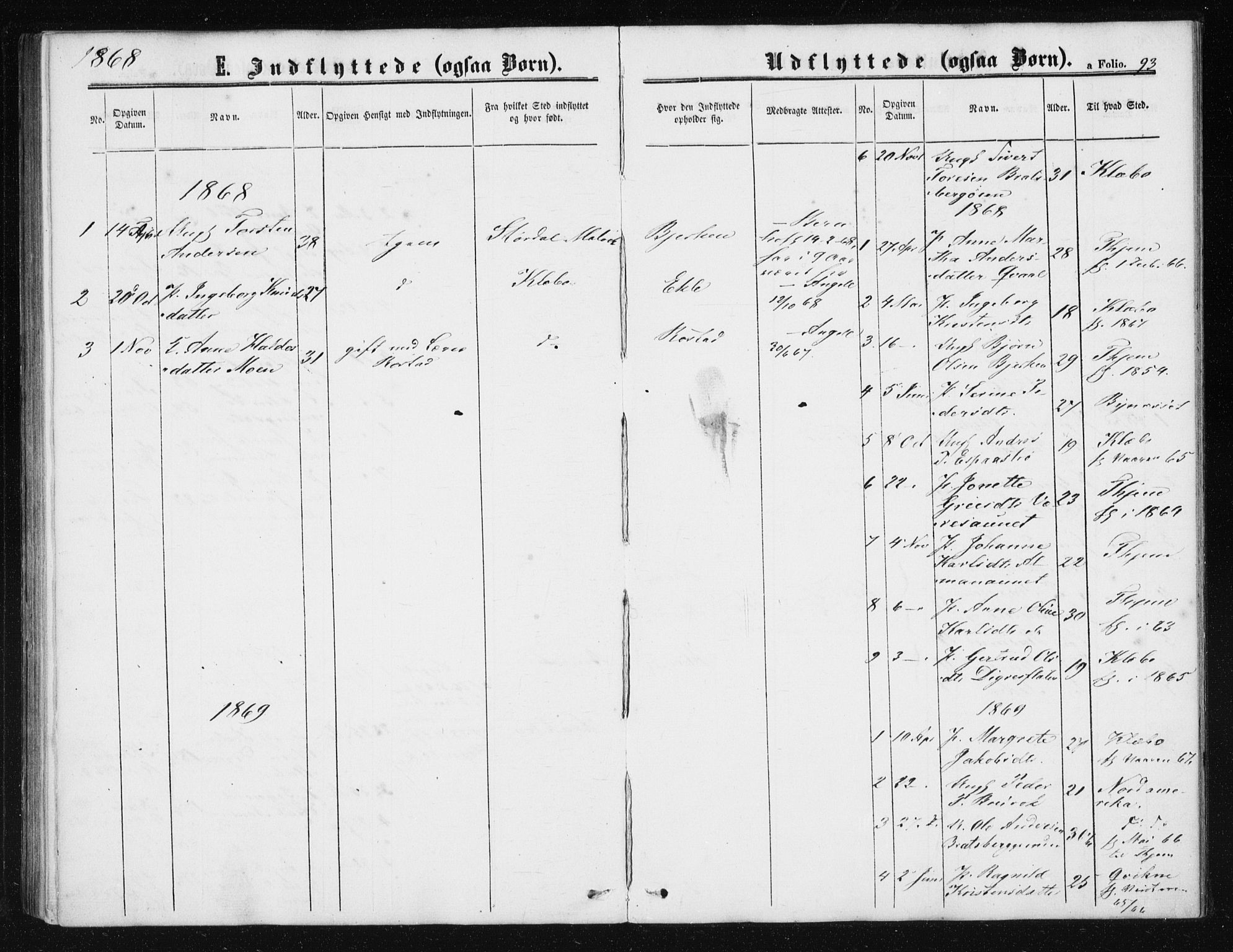 Ministerialprotokoller, klokkerbøker og fødselsregistre - Sør-Trøndelag, SAT/A-1456/608/L0333: Parish register (official) no. 608A02, 1862-1876, p. 93