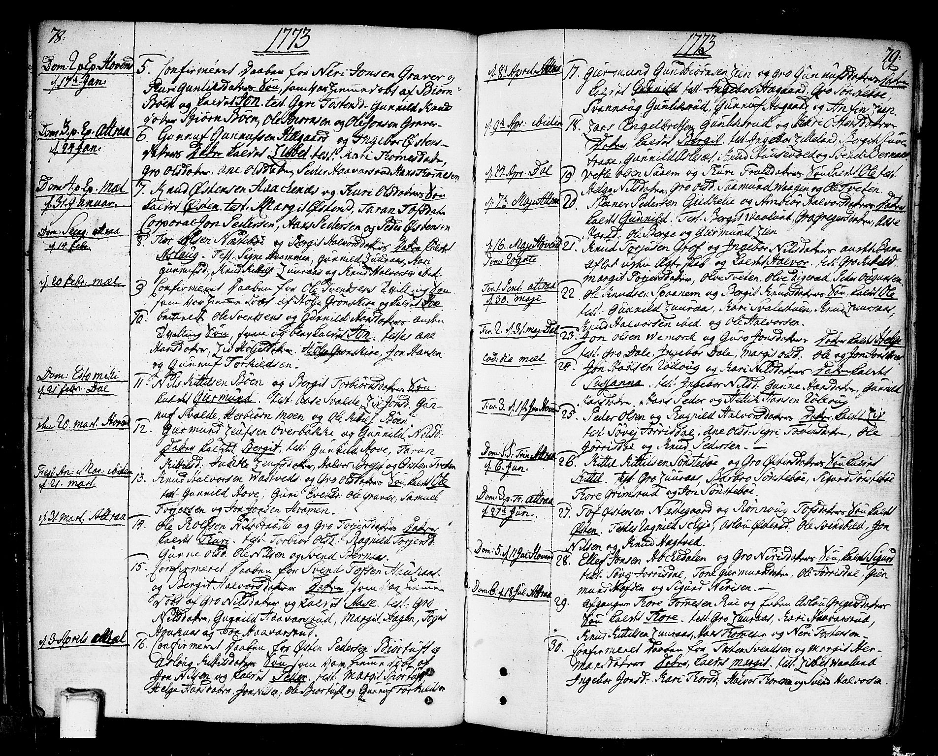 Tinn kirkebøker, SAKO/A-308/F/Fa/L0002: Parish register (official) no. I 2, 1757-1810, p. 78-79