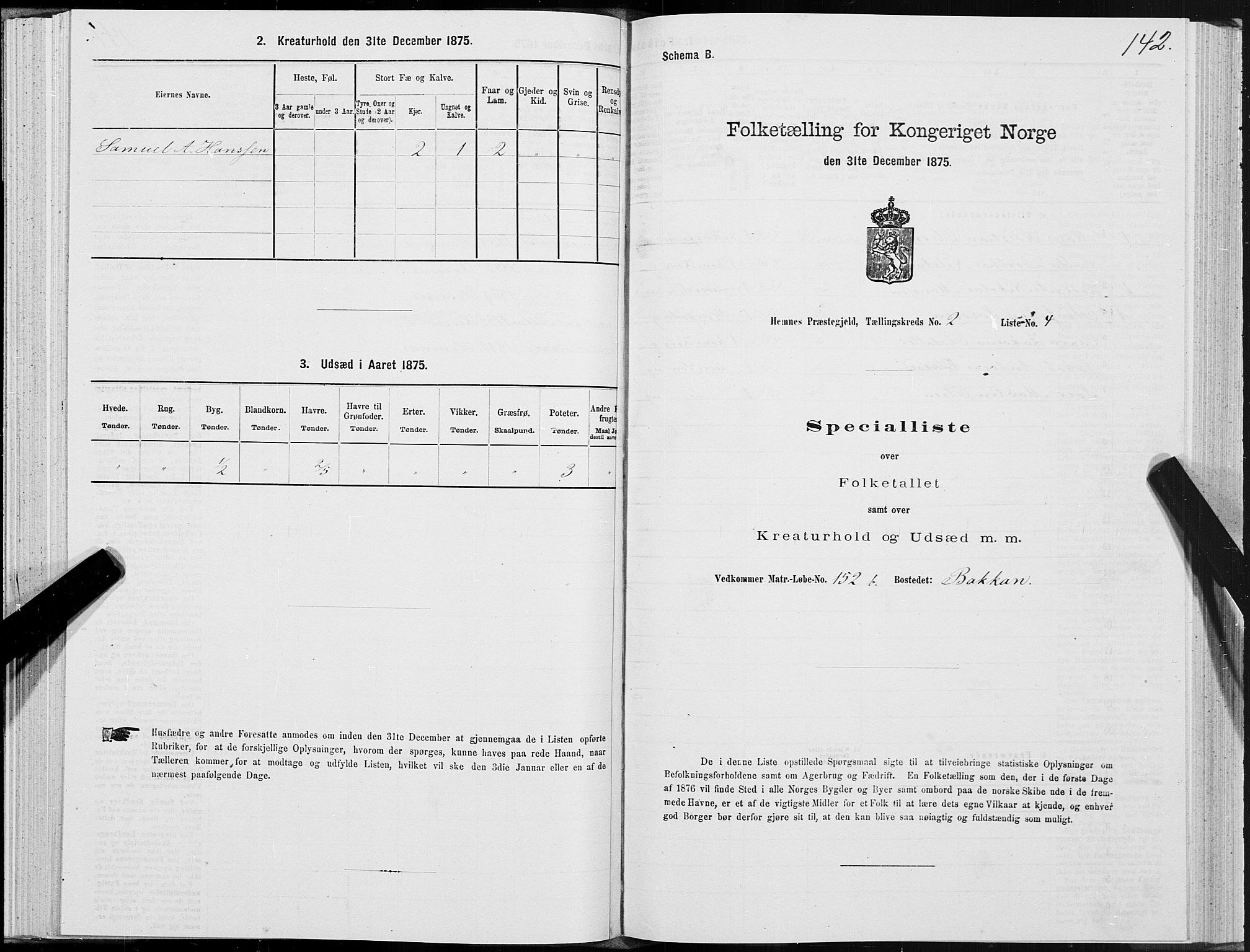 SAT, 1875 census for 1832P Hemnes, 1875, p. 1142