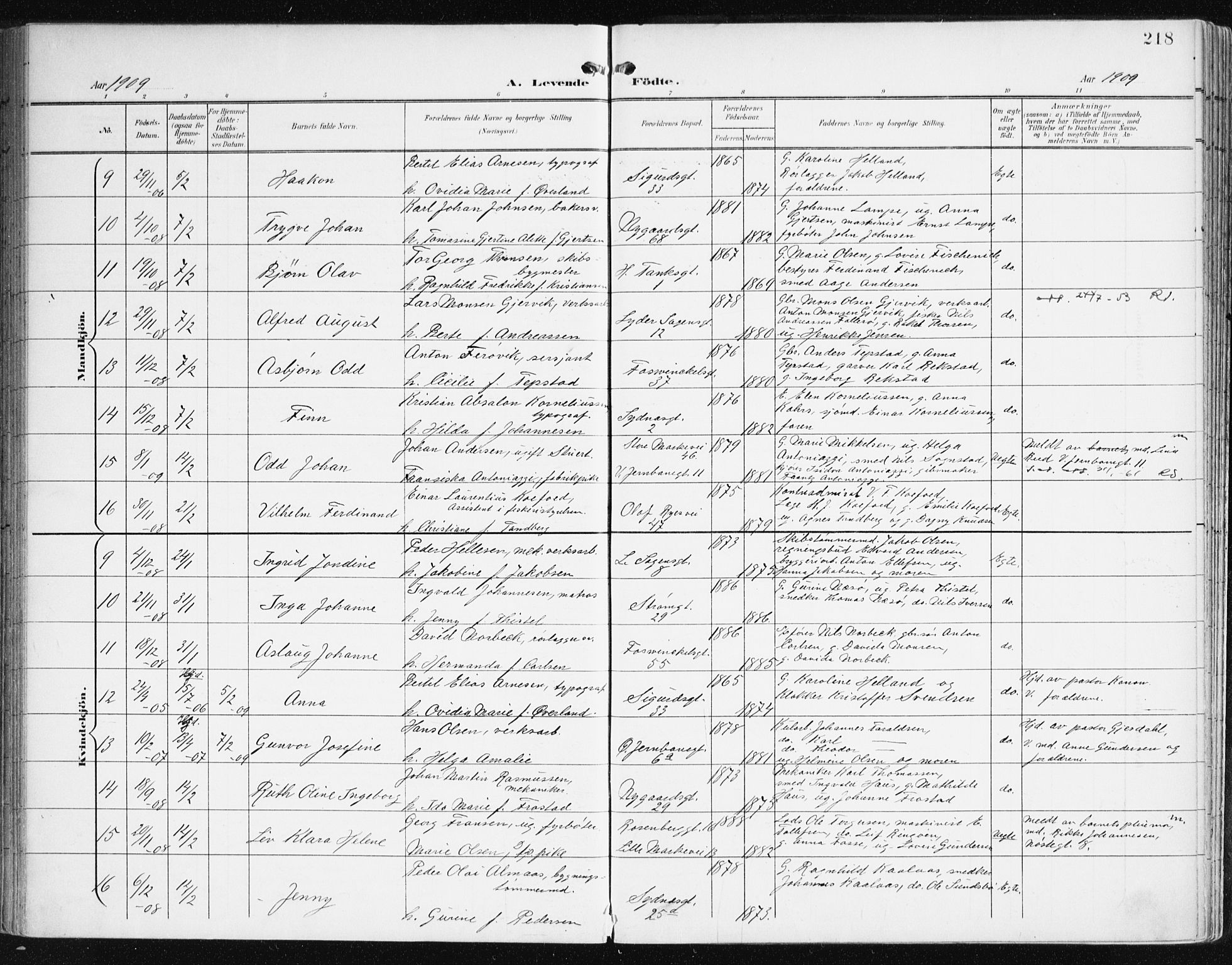 Johanneskirken sokneprestembete, AV/SAB-A-76001/H/Haa/L0002: Parish register (official) no. A 2, 1900-1912, p. 218