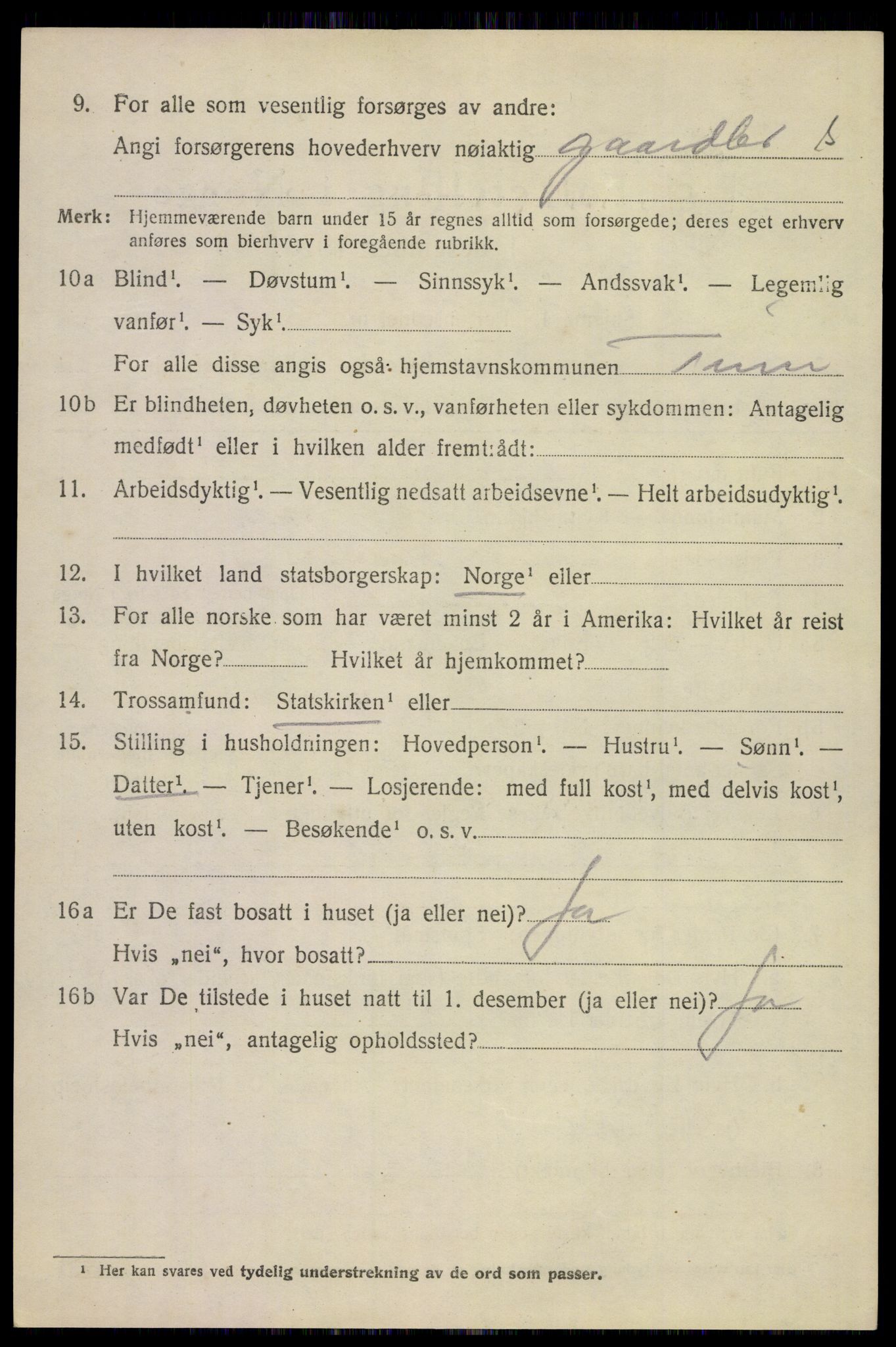 SAKO, 1920 census for Tinn, 1920, p. 7549