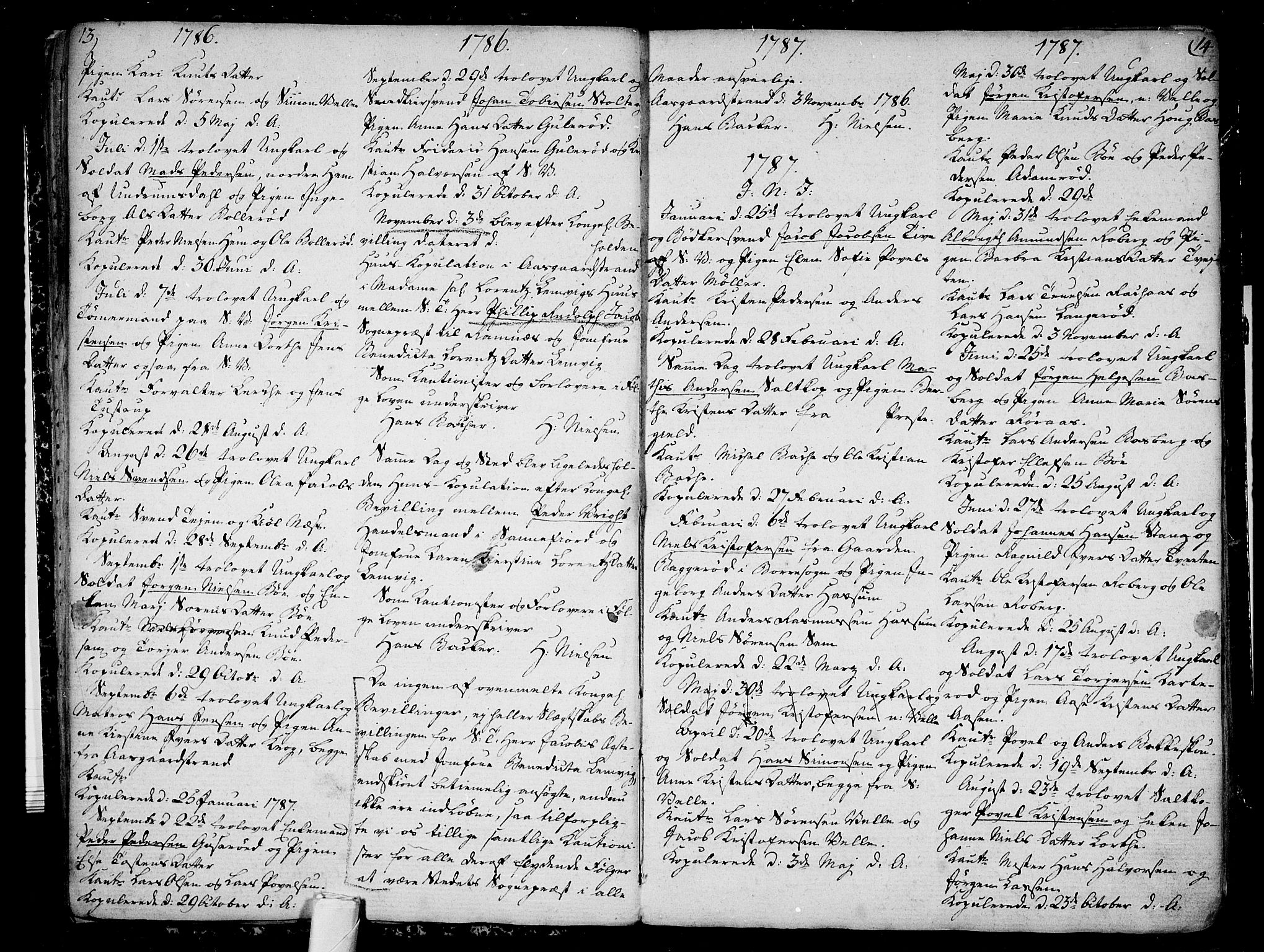 Sem kirkebøker, AV/SAKO-A-5/F/Fb/L0002: Parish register (official) no. II 2, 1764-1792, p. 13-14