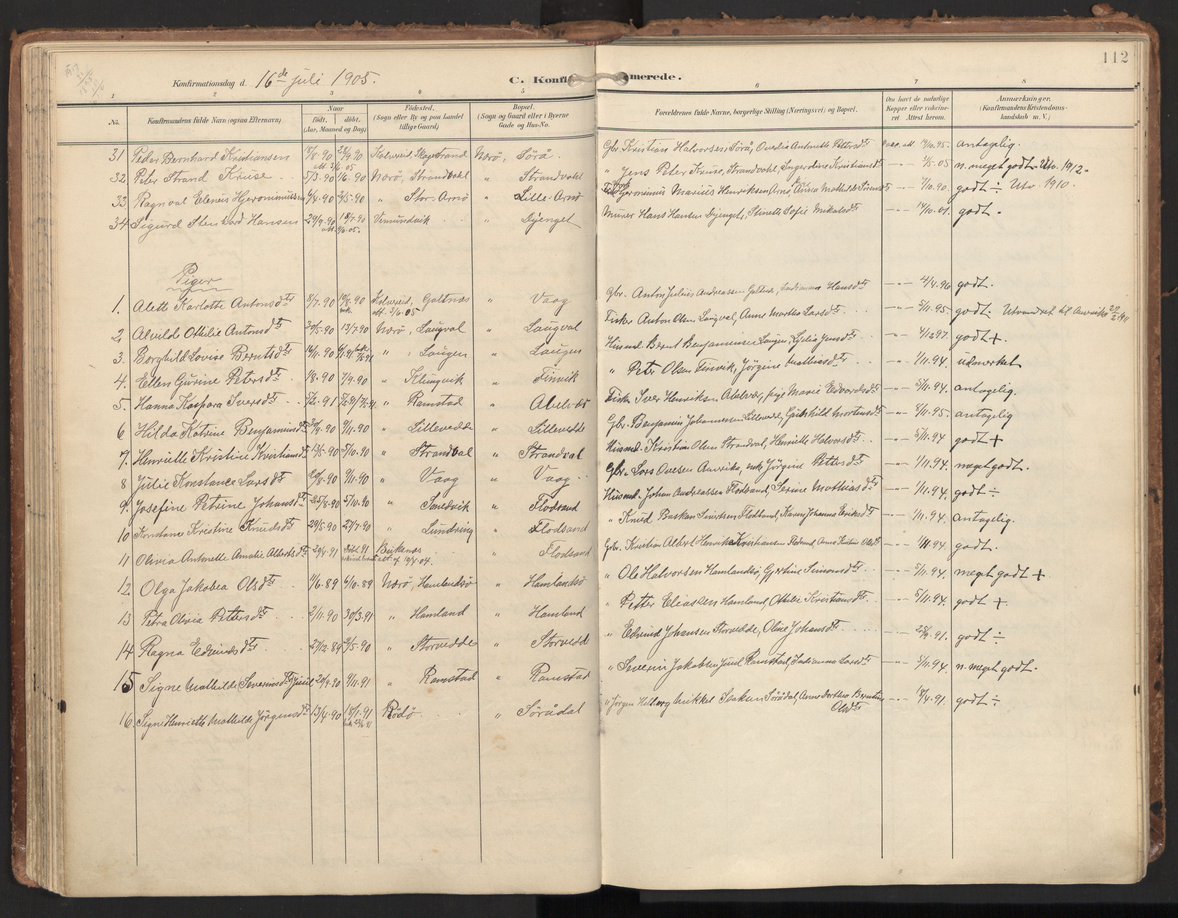 Ministerialprotokoller, klokkerbøker og fødselsregistre - Nord-Trøndelag, SAT/A-1458/784/L0677: Parish register (official) no. 784A12, 1900-1920, p. 112