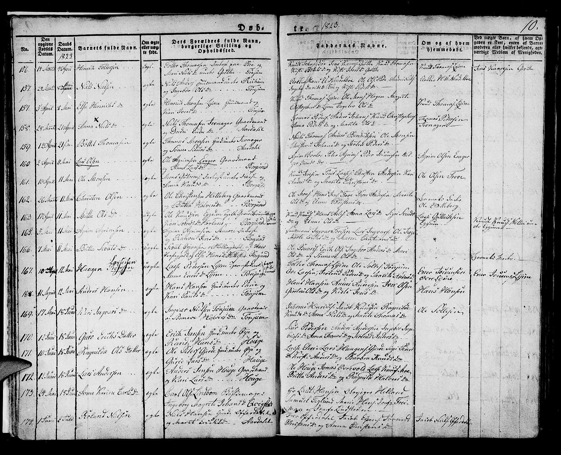 Lærdal sokneprestembete, AV/SAB-A-81201: Parish register (official) no. A 5, 1822-1834, p. 10