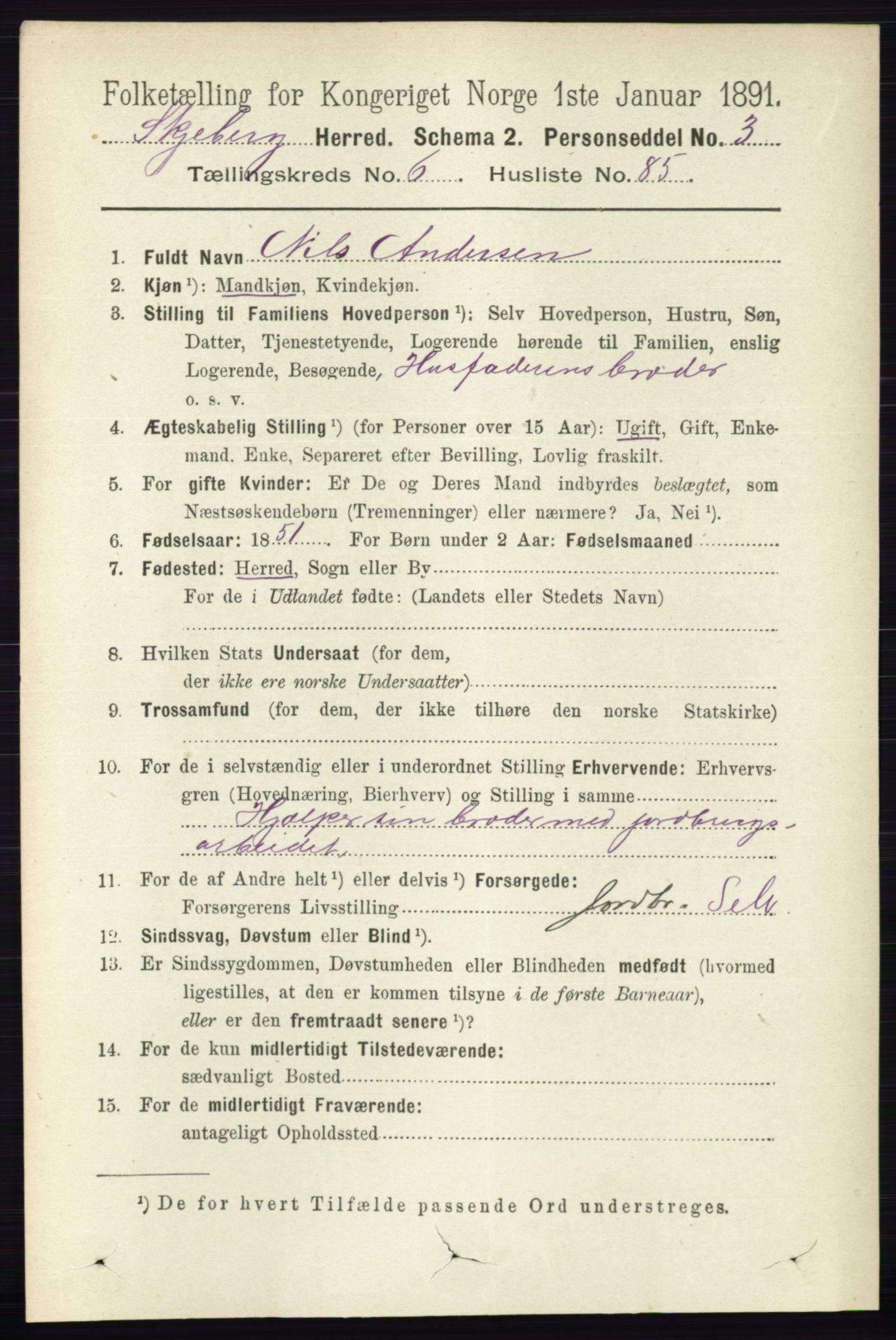 RA, 1891 census for 0115 Skjeberg, 1891, p. 3347