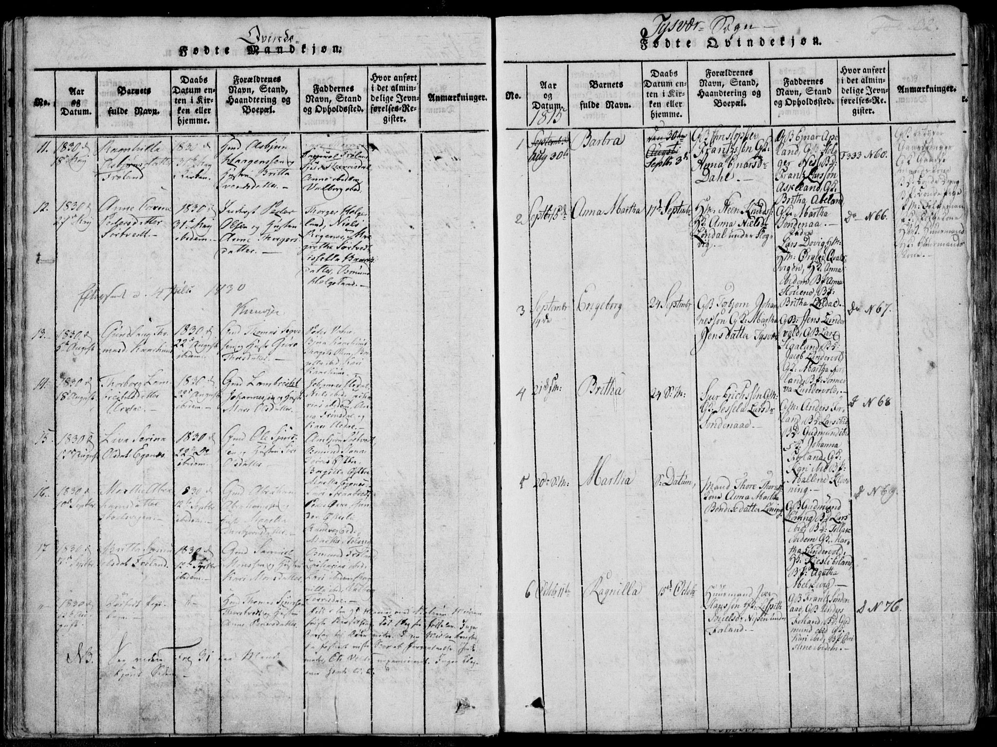 Skjold sokneprestkontor, SAST/A-101847/H/Ha/Haa/L0004: Parish register (official) no. A 4 /1, 1815-1830, p. 32