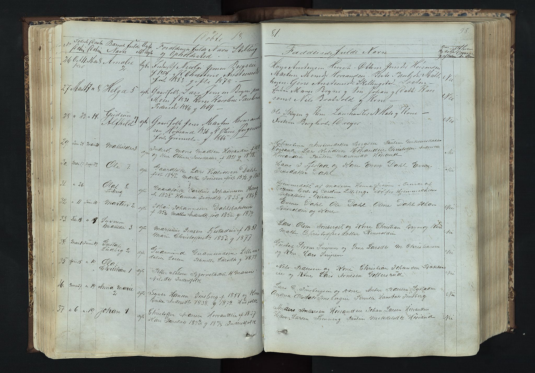 Romedal prestekontor, SAH/PREST-004/L/L0011: Parish register (copy) no. 11, 1867-1895, p. 98