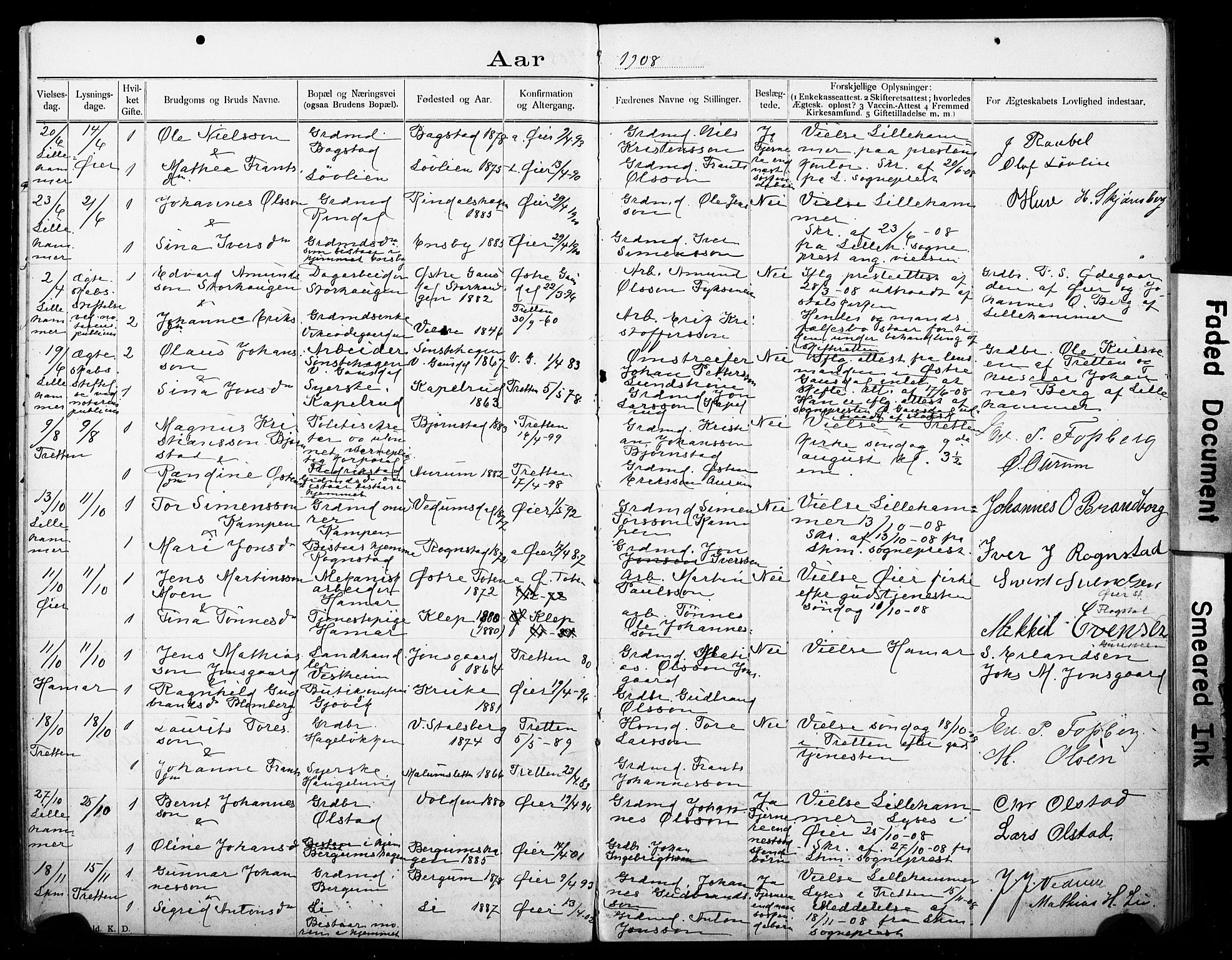 Øyer prestekontor, SAH/PREST-084/I/Ie: Banns register no. 1, 1899-1928