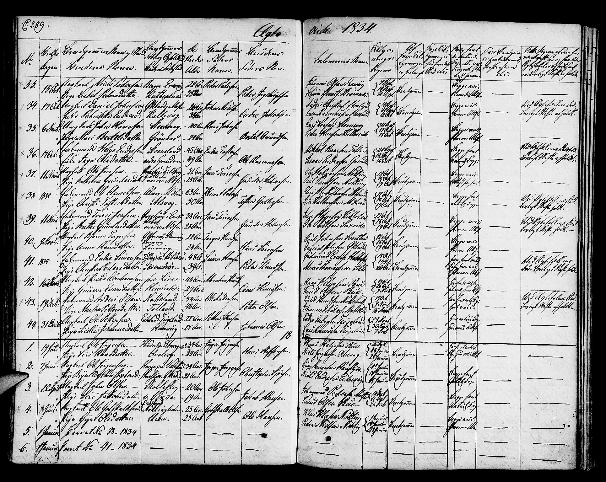 Finnås sokneprestembete, SAB/A-99925/H/Ha/Haa/Haaa/L0005: Parish register (official) no. A 5, 1823-1835, p. 289