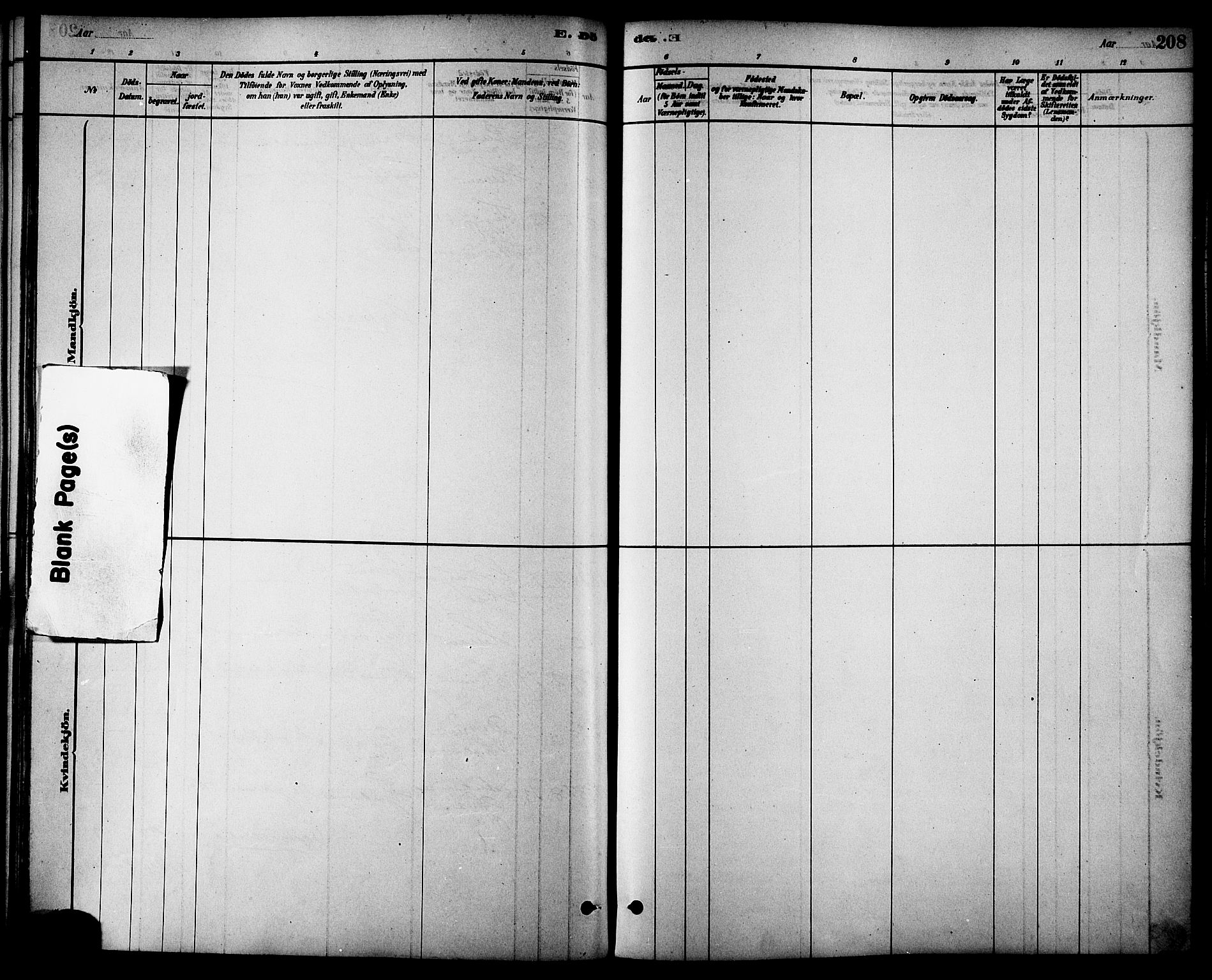 Ministerialprotokoller, klokkerbøker og fødselsregistre - Nordland, AV/SAT-A-1459/861/L0868: Parish register (official) no. 861A03, 1879-1889, p. 208