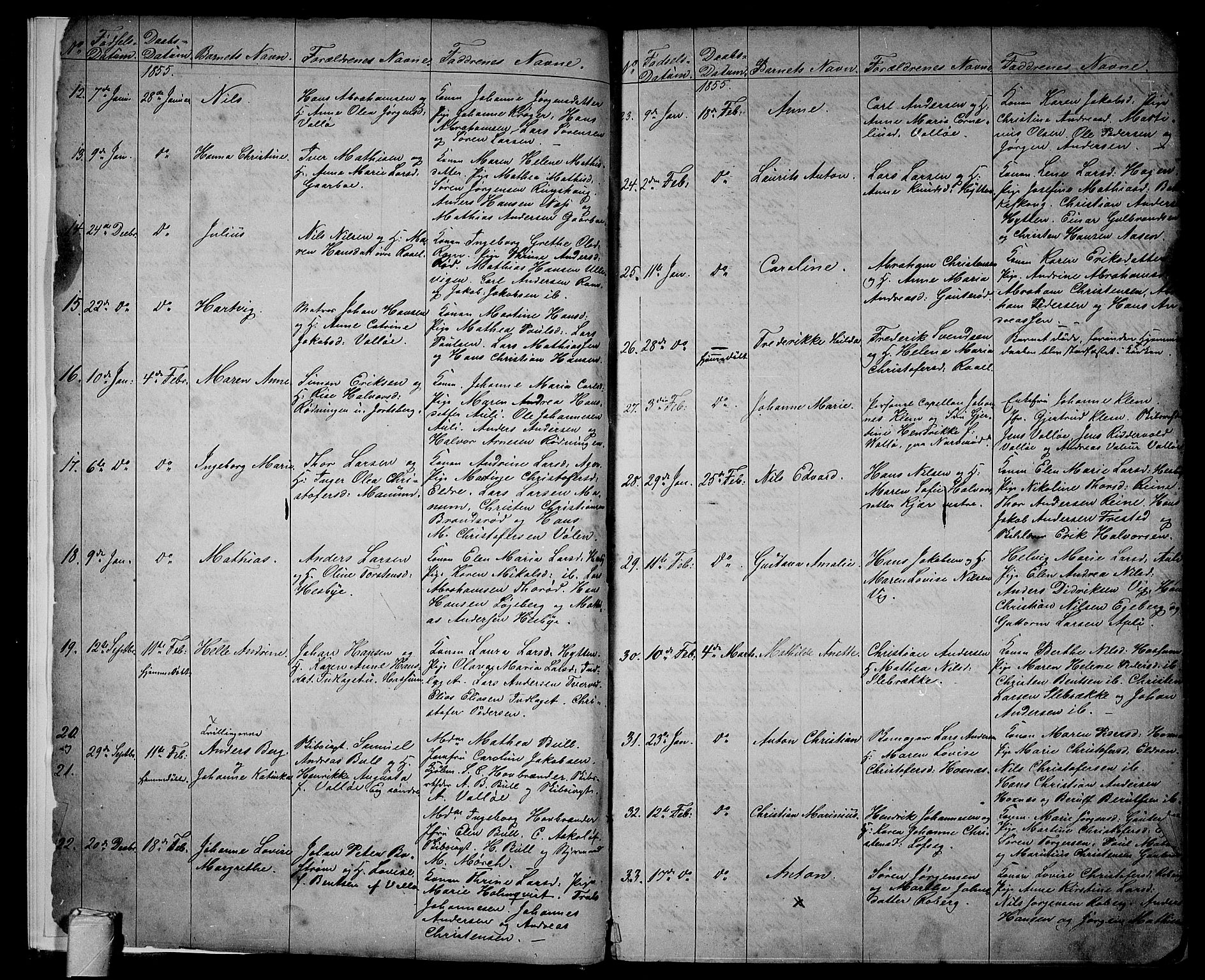 Sem kirkebøker, AV/SAKO-A-5/G/Ga/L0004: Parish register (copy) no. I 4, 1855-1877