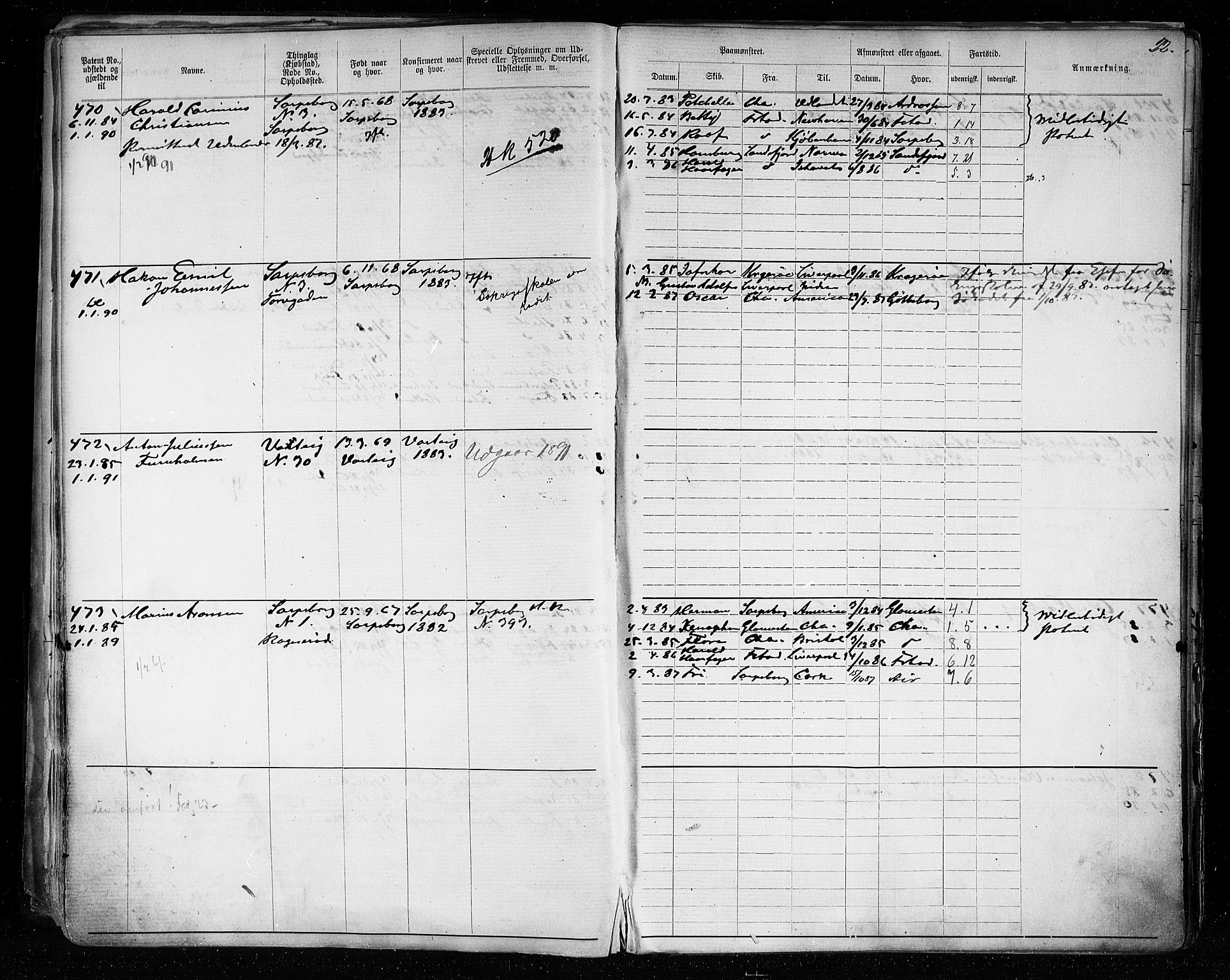 Sarpsborg mønstringskontor, AV/SAO-A-10569c/F/Fc/Fca/L0005: Annotasjonsrulle, 1881-1913, p. 25