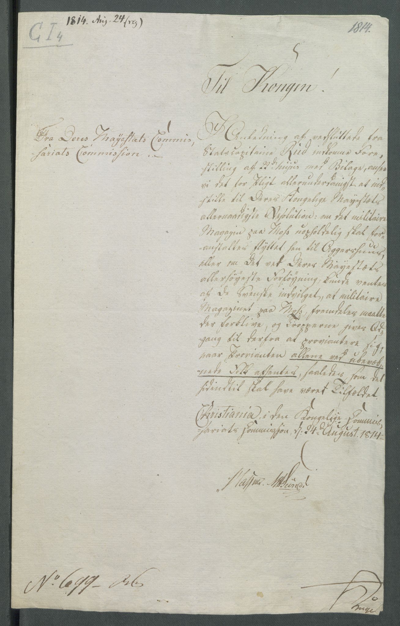 Forskjellige samlinger, Historisk-kronologisk samling, AV/RA-EA-4029/G/Ga/L0009A: Historisk-kronologisk samling. Dokumenter fra januar og ut september 1814. , 1814, p. 294