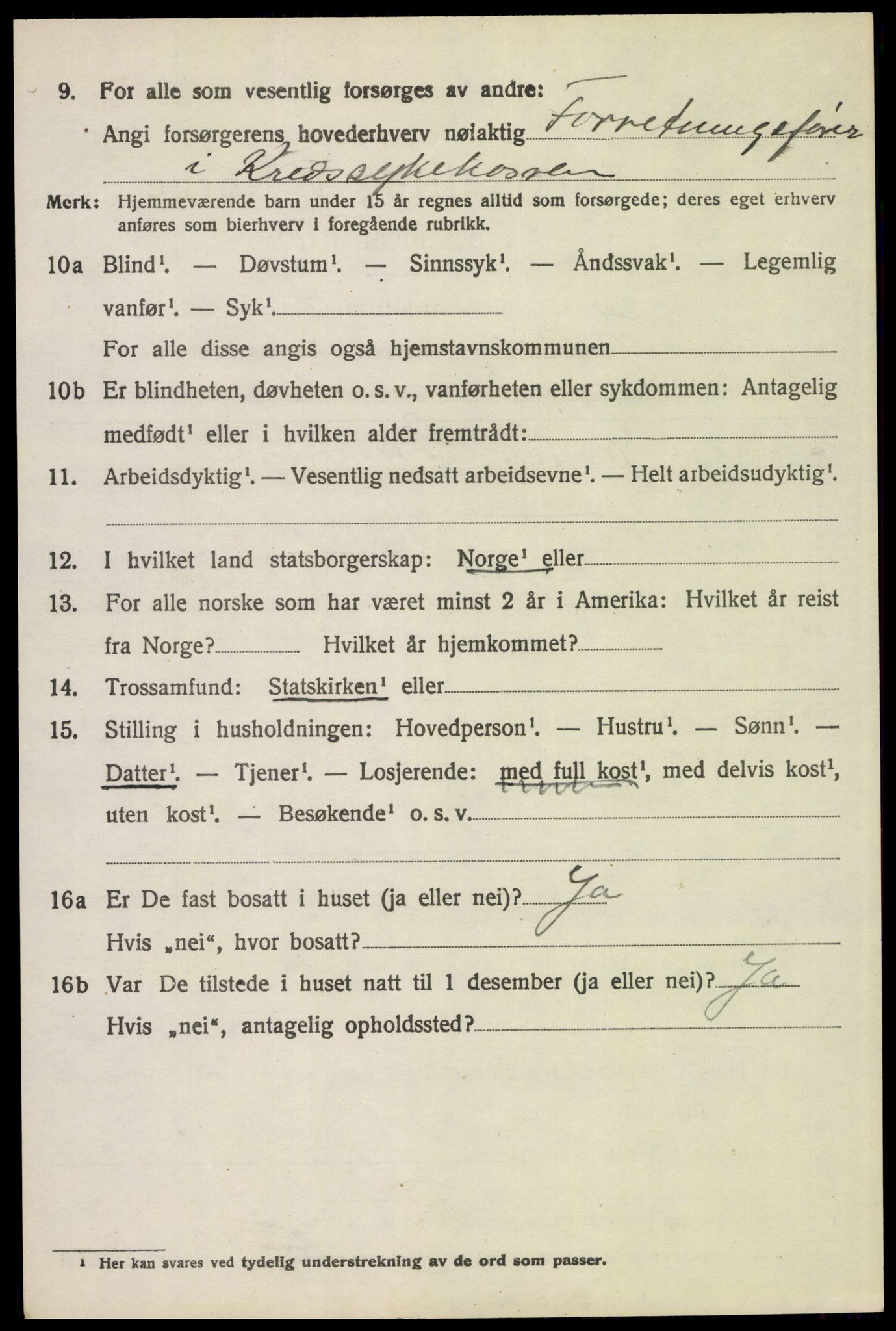 SAH, 1920 census for Trysil, 1920, p. 4580