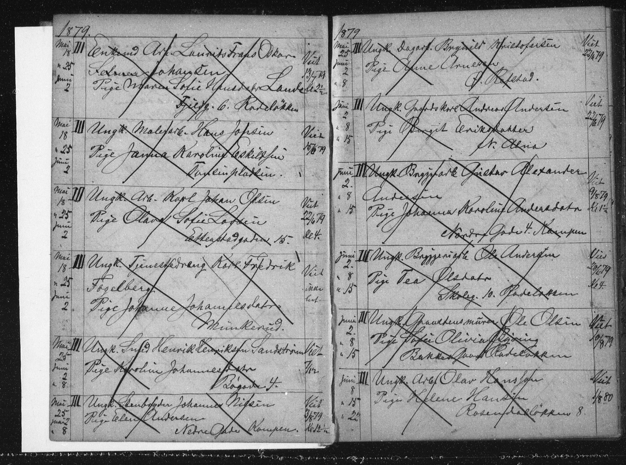 Østre Aker prestekontor Kirkebøker, AV/SAO-A-10840/H/Ha/L0005: Banns register no. I 5, 1879-1899