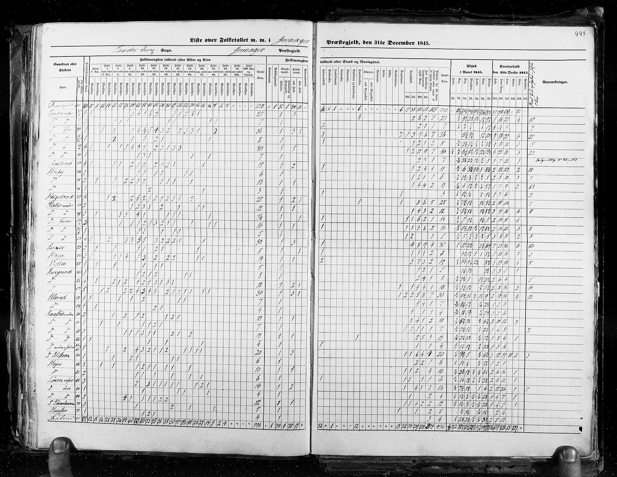 RA, Census 1845, vol. 3: Hedemarken amt og Kristians amt, 1845, p. 445