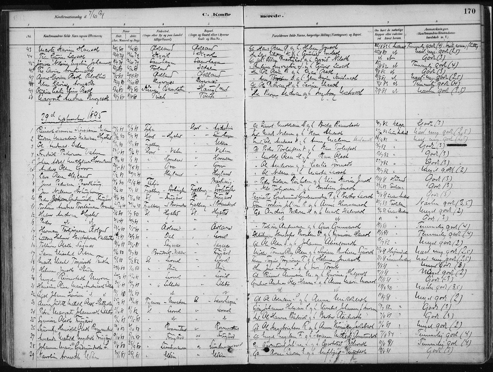 Stord sokneprestembete, AV/SAB-A-78201/H/Haa: Parish register (official) no. B 2, 1878-1913, p. 170