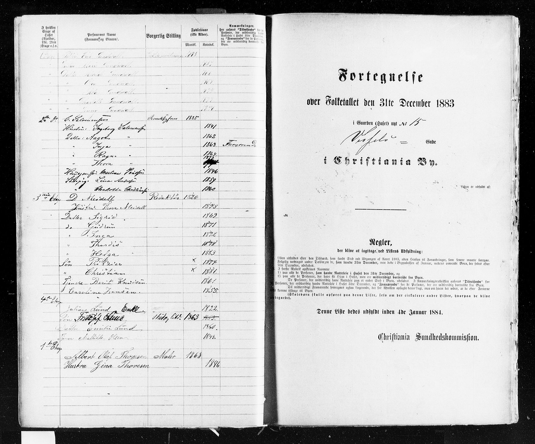 OBA, Municipal Census 1883 for Kristiania, 1883, p. 5200