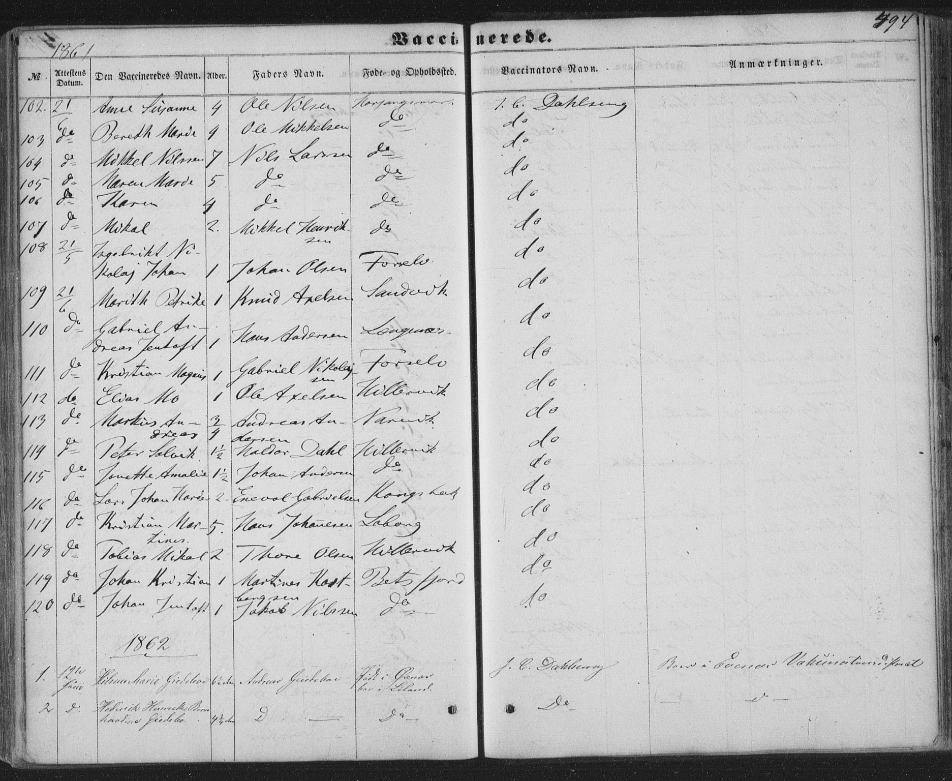 Ministerialprotokoller, klokkerbøker og fødselsregistre - Nordland, AV/SAT-A-1459/863/L0896: Parish register (official) no. 863A08, 1861-1871, p. 494