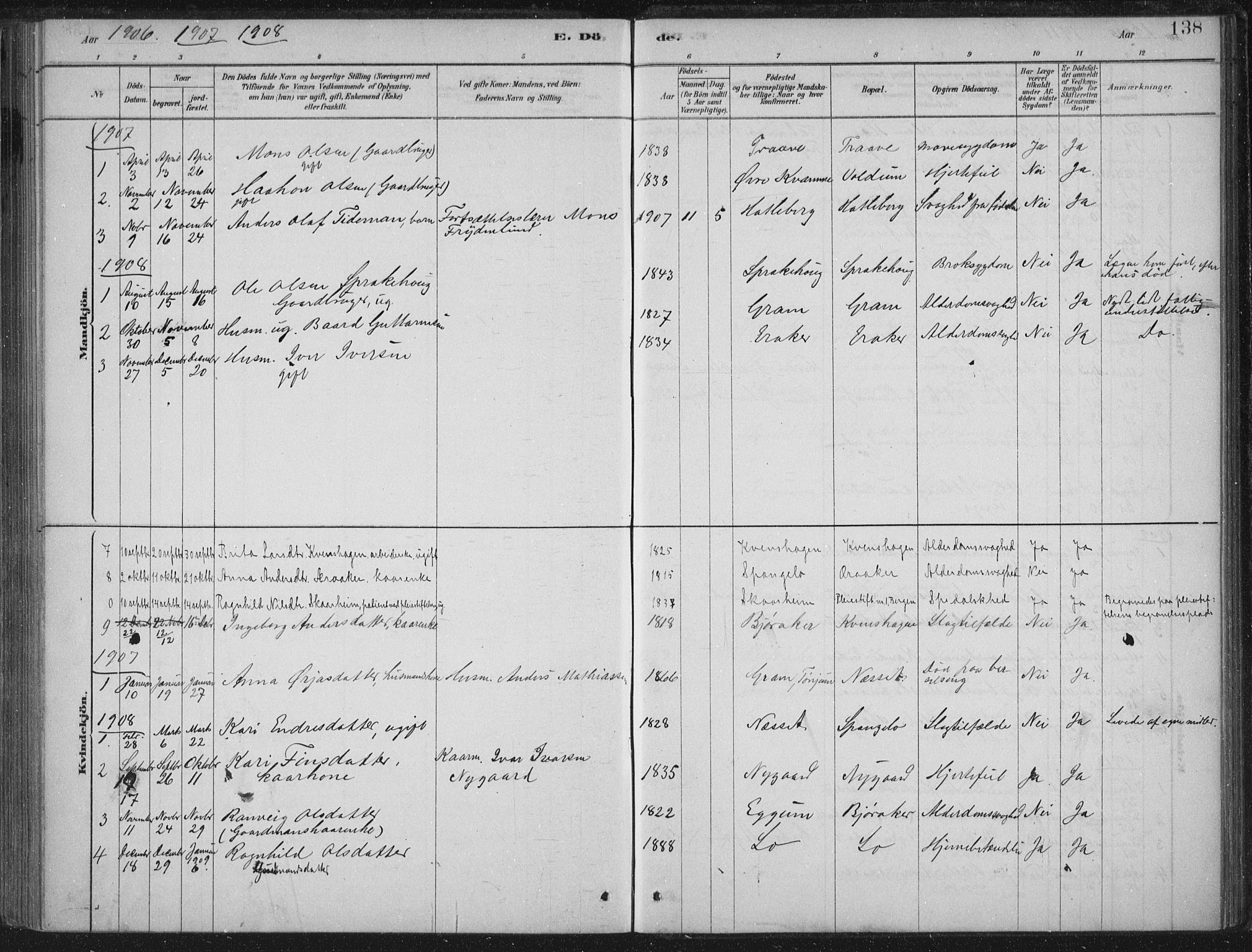 Lærdal sokneprestembete, SAB/A-81201: Parish register (official) no. C  1, 1878-1911, p. 138