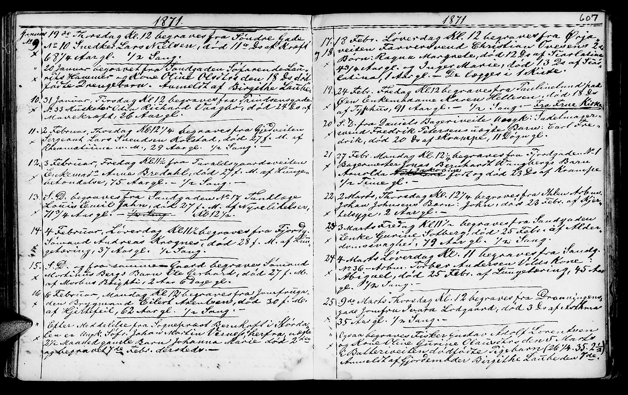 Ministerialprotokoller, klokkerbøker og fødselsregistre - Sør-Trøndelag, SAT/A-1456/602/L0140: Parish register (copy) no. 602C08, 1864-1872, p. 606-607
