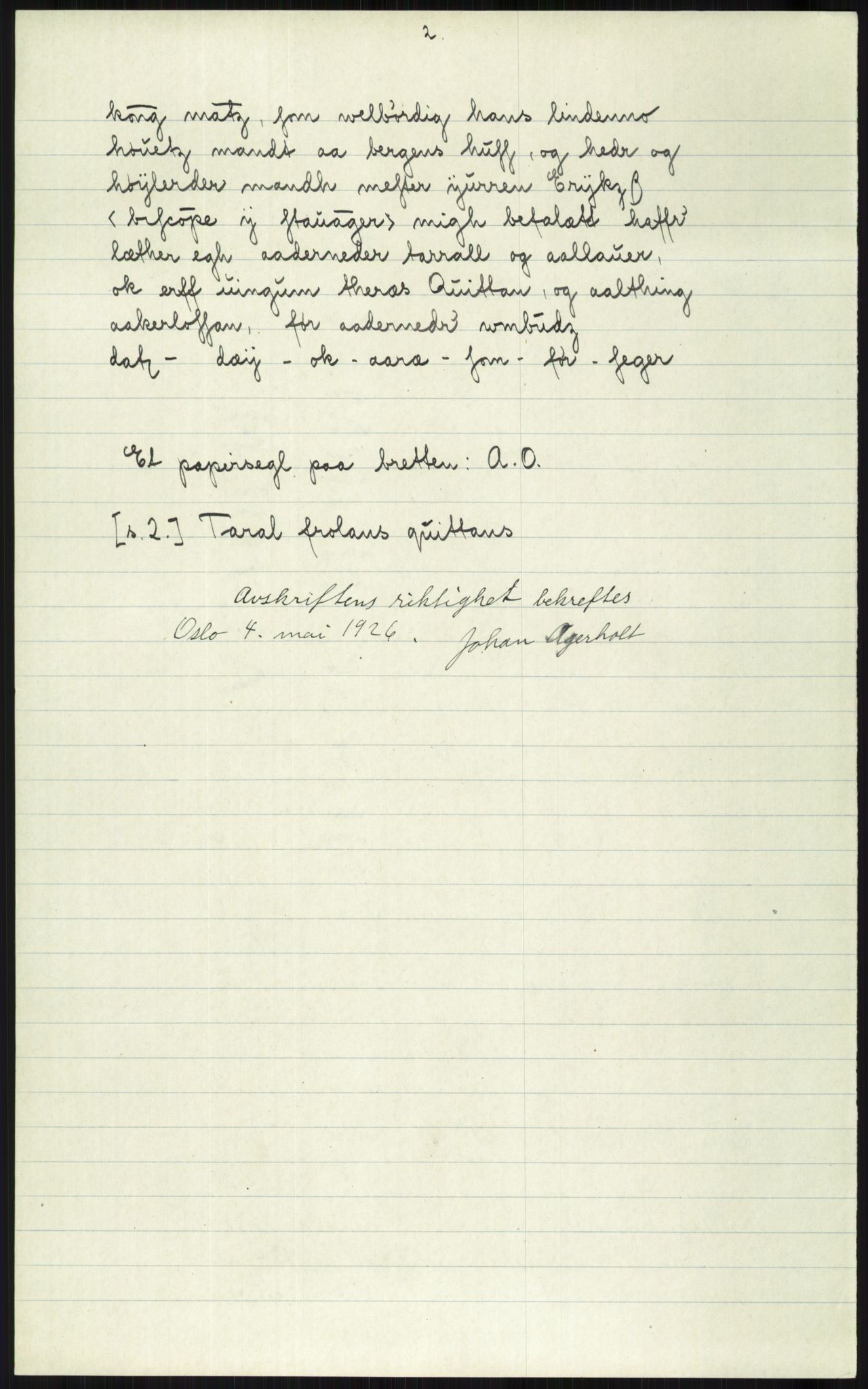 Samlinger til kildeutgivelse, Diplomavskriftsamlingen, AV/RA-EA-4053/H/Ha, p. 3190