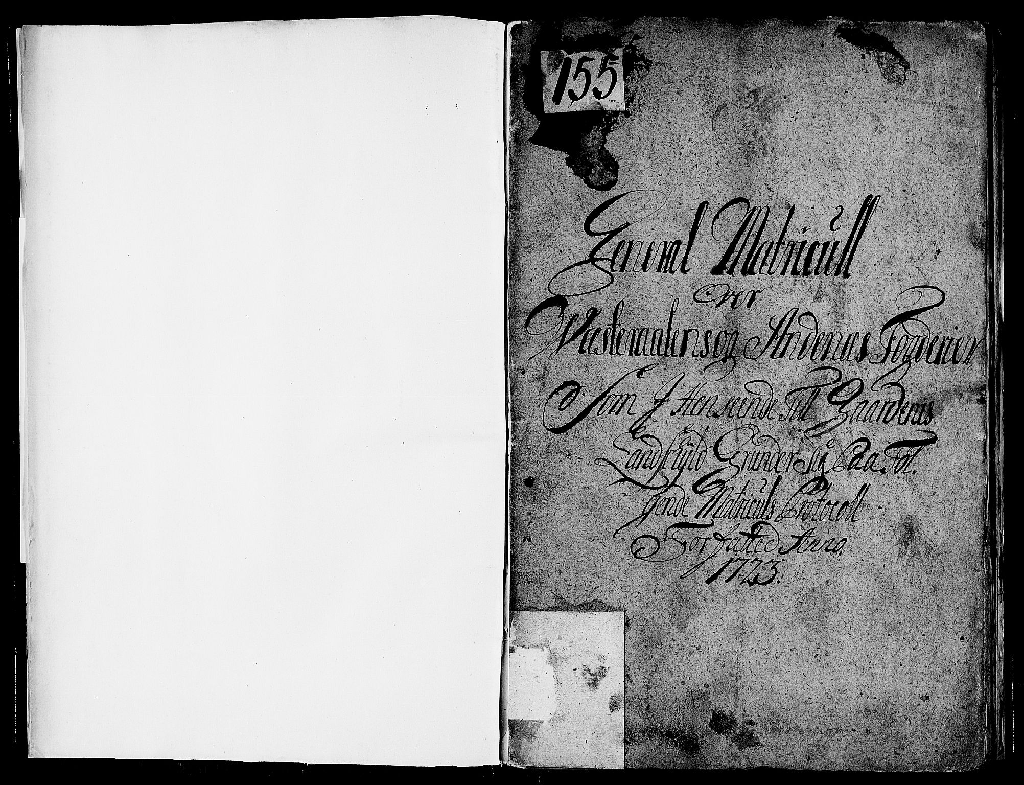Rentekammeret inntil 1814, Realistisk ordnet avdeling, RA/EA-4070/N/Nb/Nbf/L0177: Vesterålen og Andenes matrikkelprotokoll, 1723, p. 2