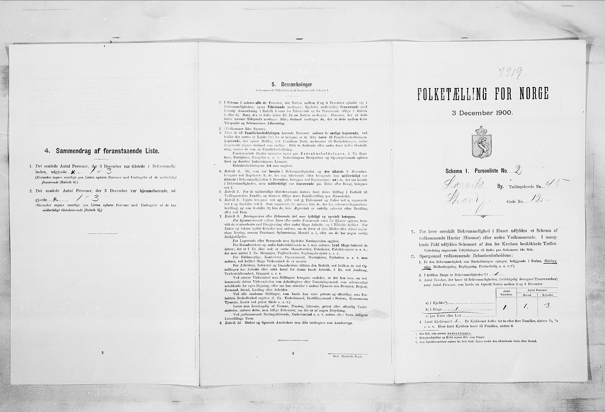 RA, 1900 census for Larvik, 1900, p. 6360