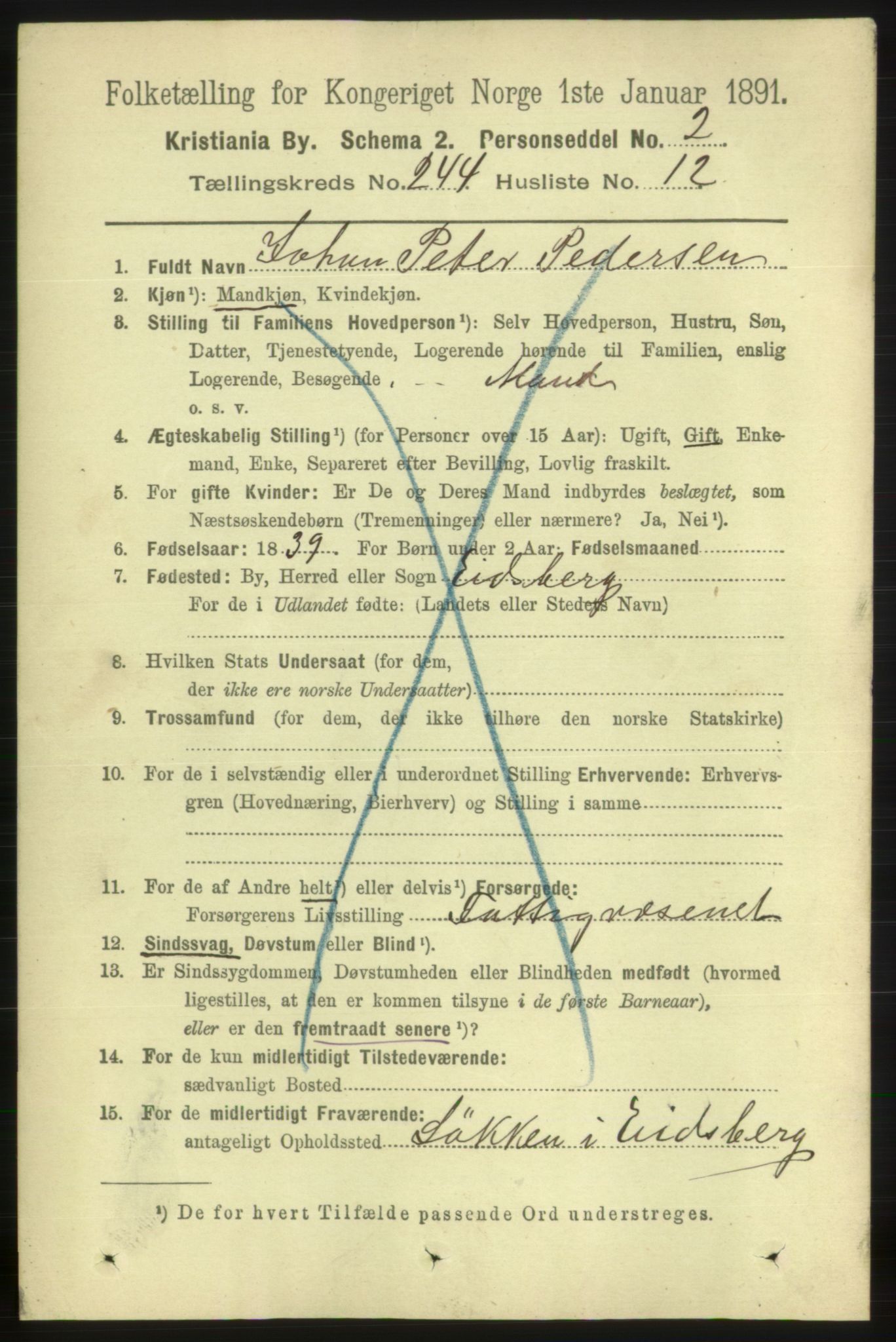 RA, 1891 census for 0301 Kristiania, 1891, p. 148792