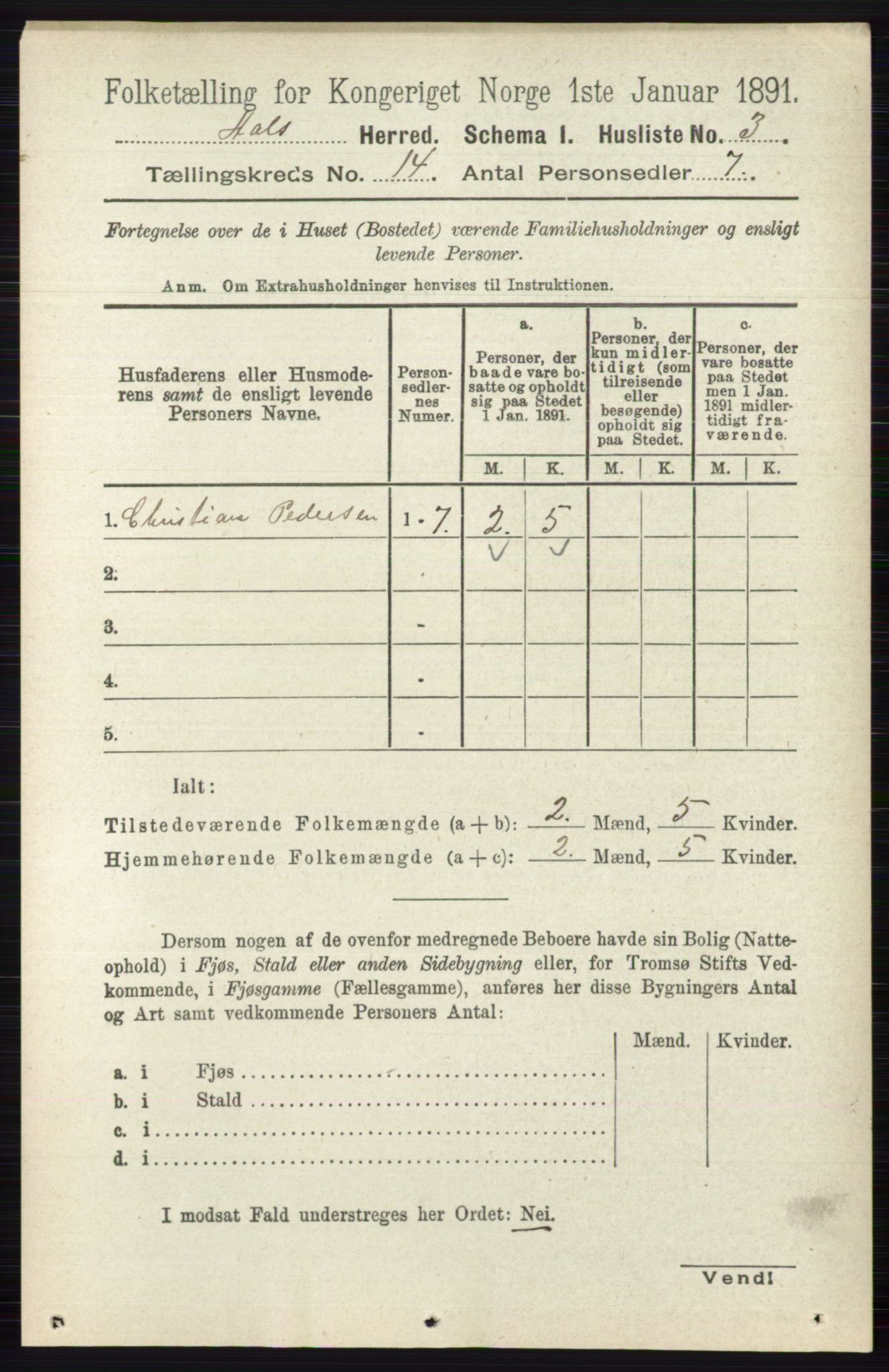 RA, 1891 census for 0619 Ål, 1891, p. 3510