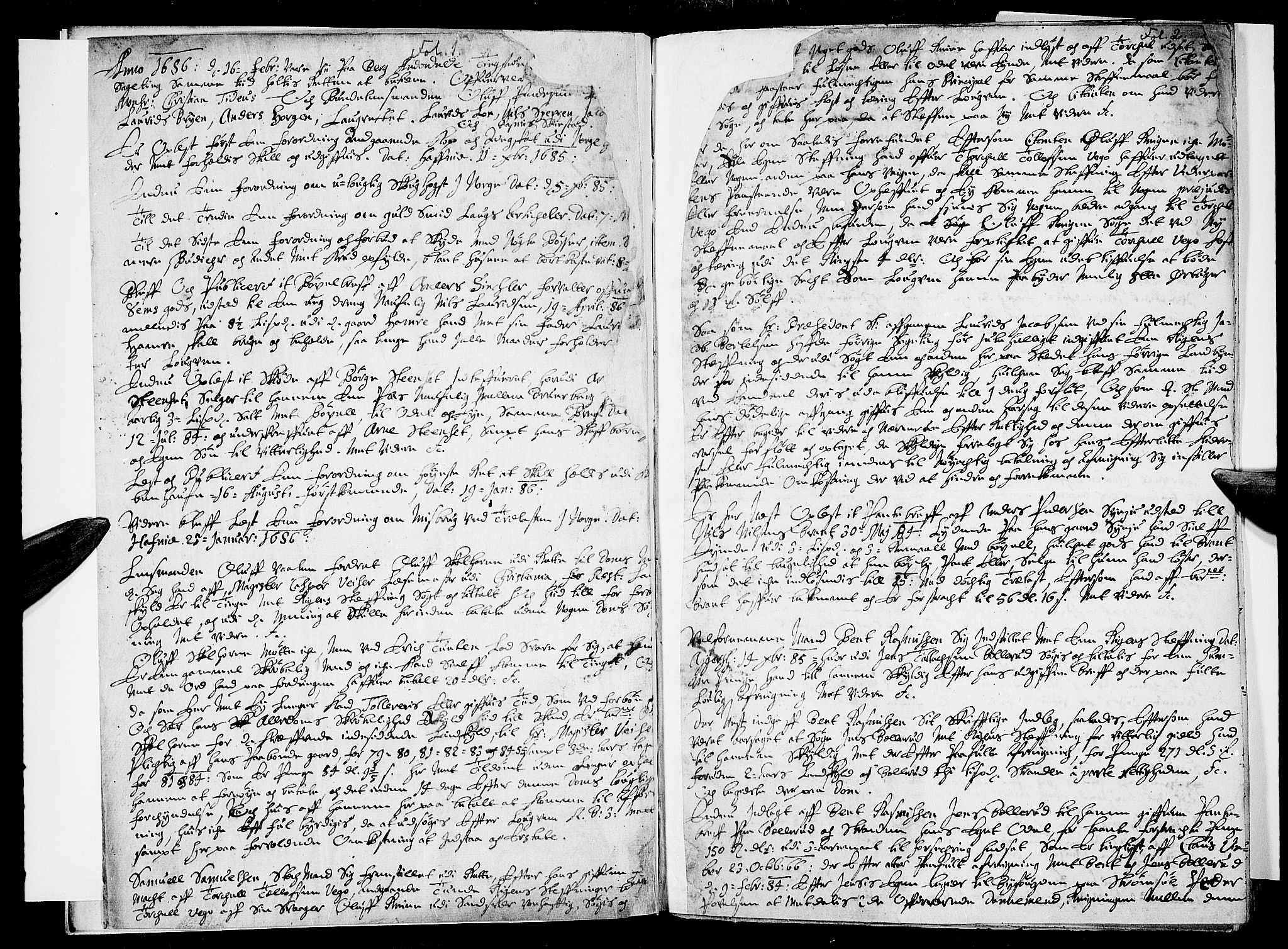 Eiker, Modum og Sigdal sorenskriveri, SAKO/A-123/F/Fa/Faa/L0021: Tingbok, 1686, p. 1b-2a