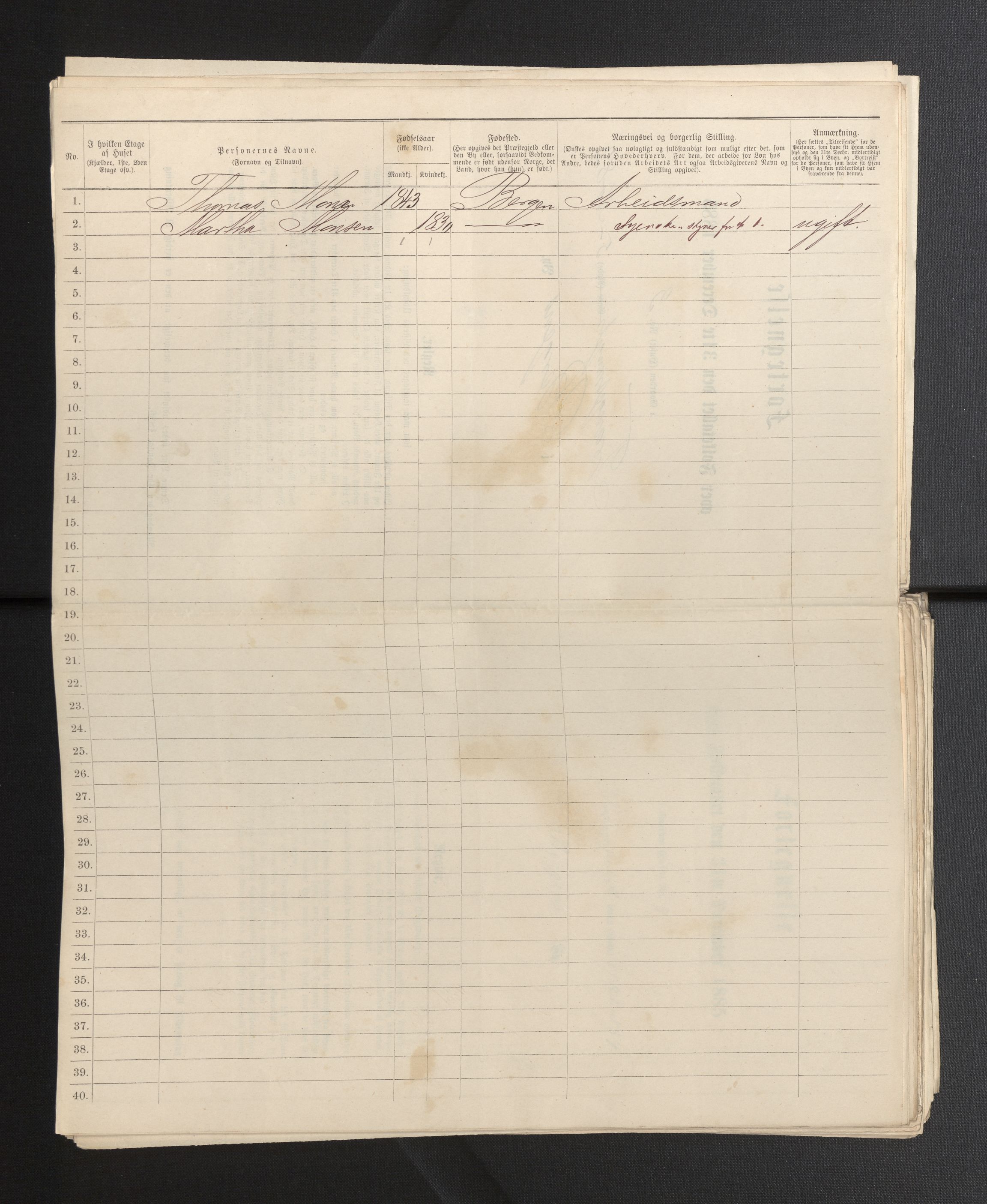 SAB, 1885 census for 1301 Bergen, 1885, p. 7439