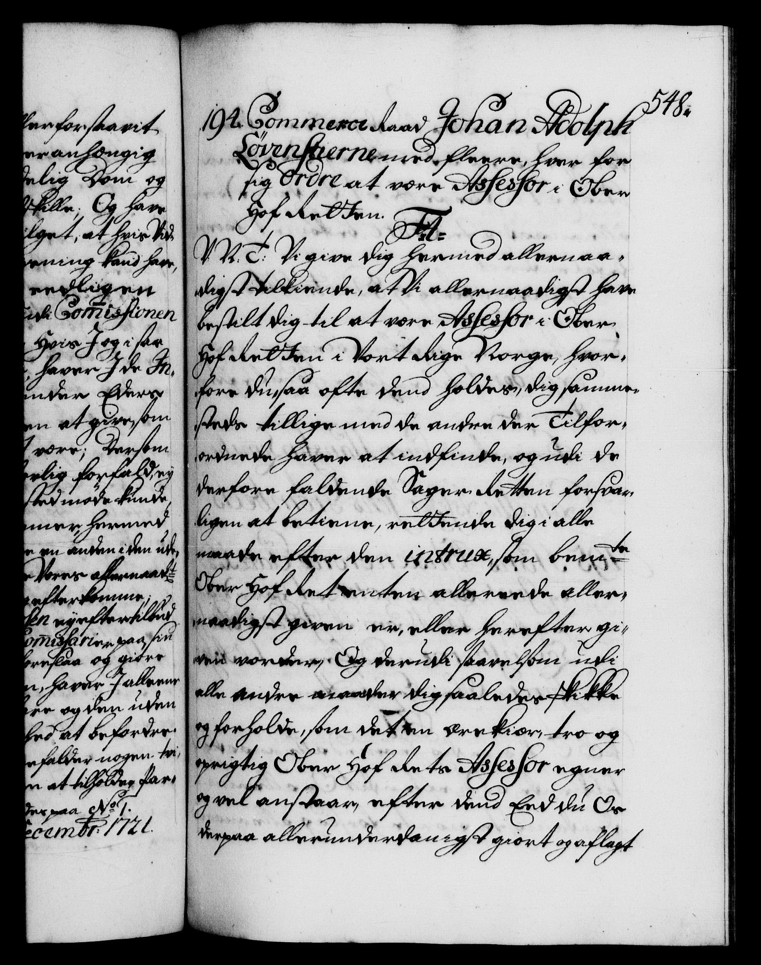 Danske Kanselli 1572-1799, AV/RA-EA-3023/F/Fc/Fca/Fcab/L0021: Norske tegnelser, 1719-1721, p. 548a