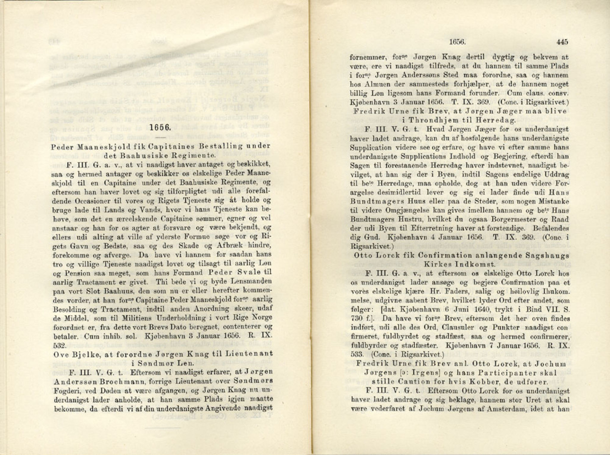 Publikasjoner utgitt av Det Norske Historiske Kildeskriftfond, PUBL/-/-/-: Norske Rigs-Registranter, bind 11, 1653-1656, p. 444-445