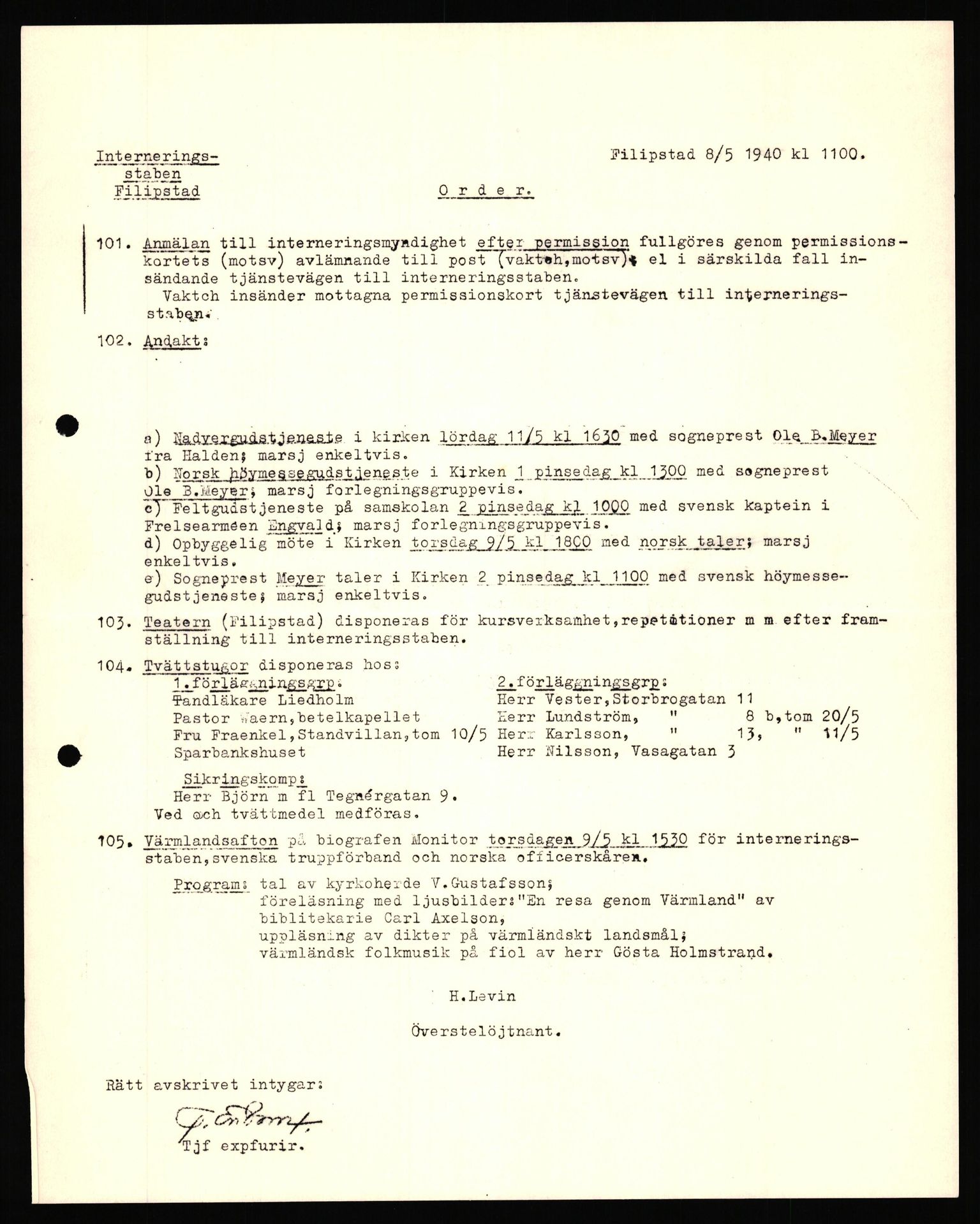 Forsvaret, Forsvarets krigshistoriske avdeling, RA/RAFA-2017/Y/Yf/L0204: II-C-11-2110 - Norske internert i Sverige 1940 / Tysk frigivelse av norsk soldat, 1940, p. 135