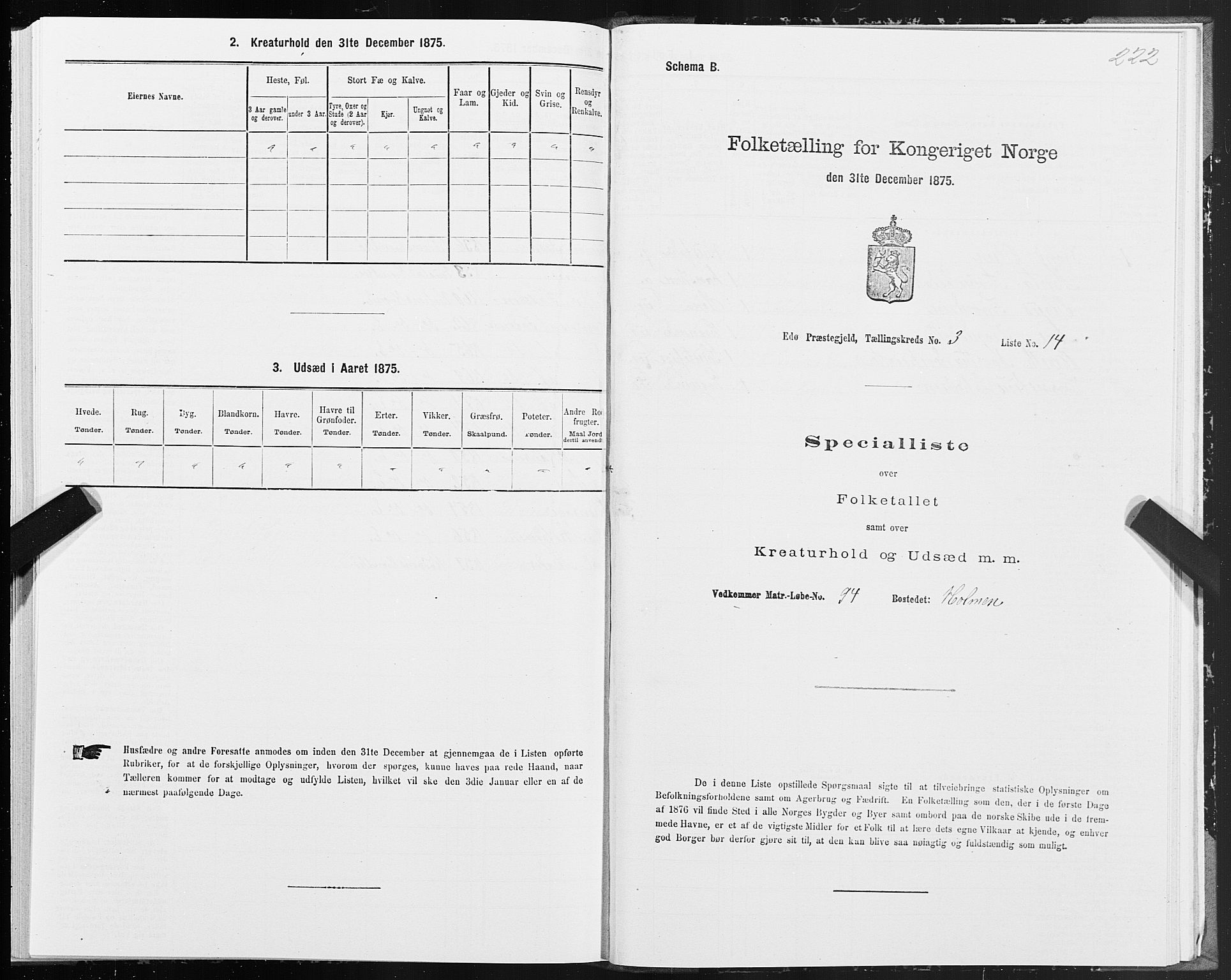 SAT, 1875 census for 1573P Edøy, 1875, p. 1222