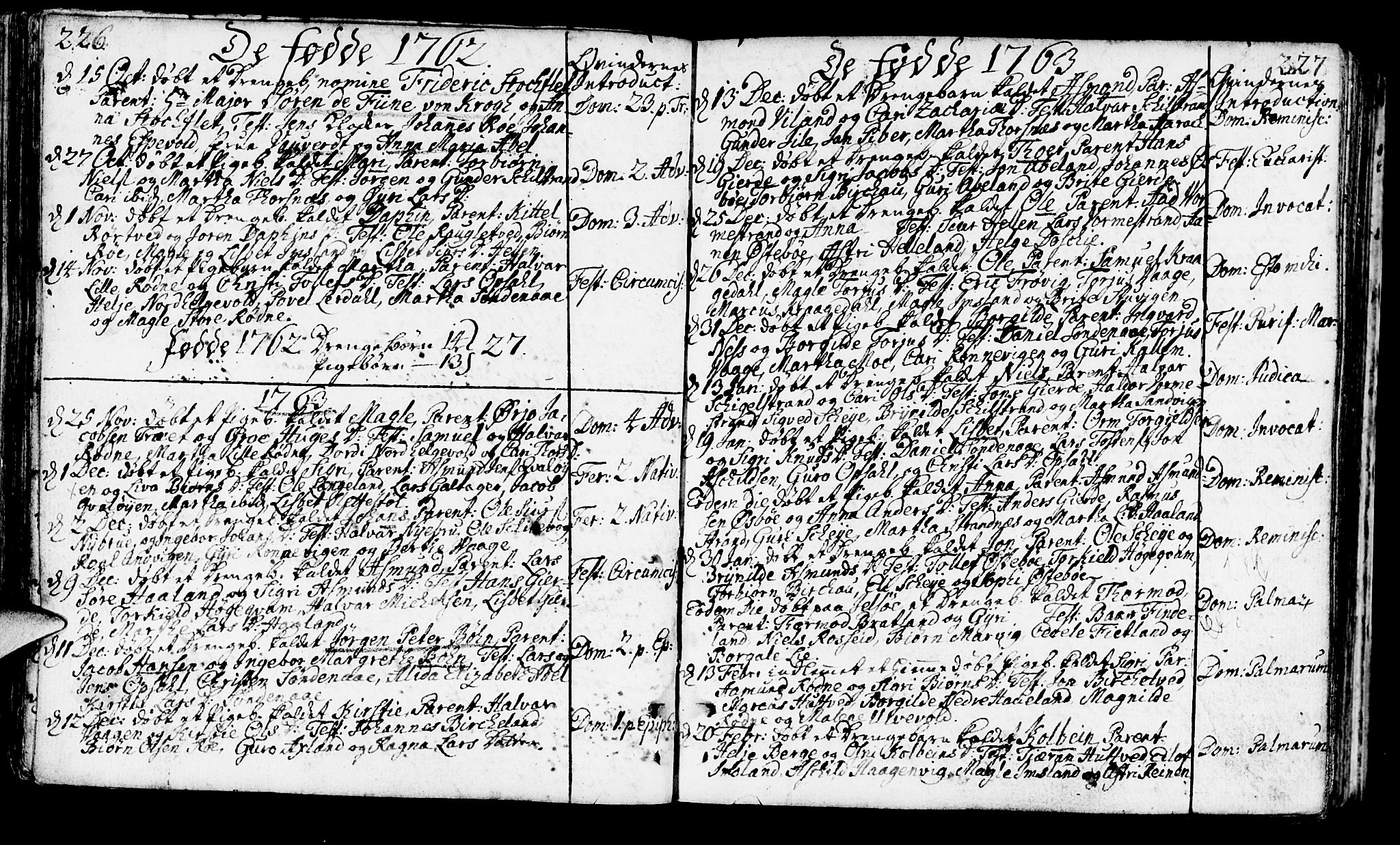 Vikedal sokneprestkontor, SAST/A-101840/01/IV: Parish register (official) no. A 1, 1737-1778, p. 226-227