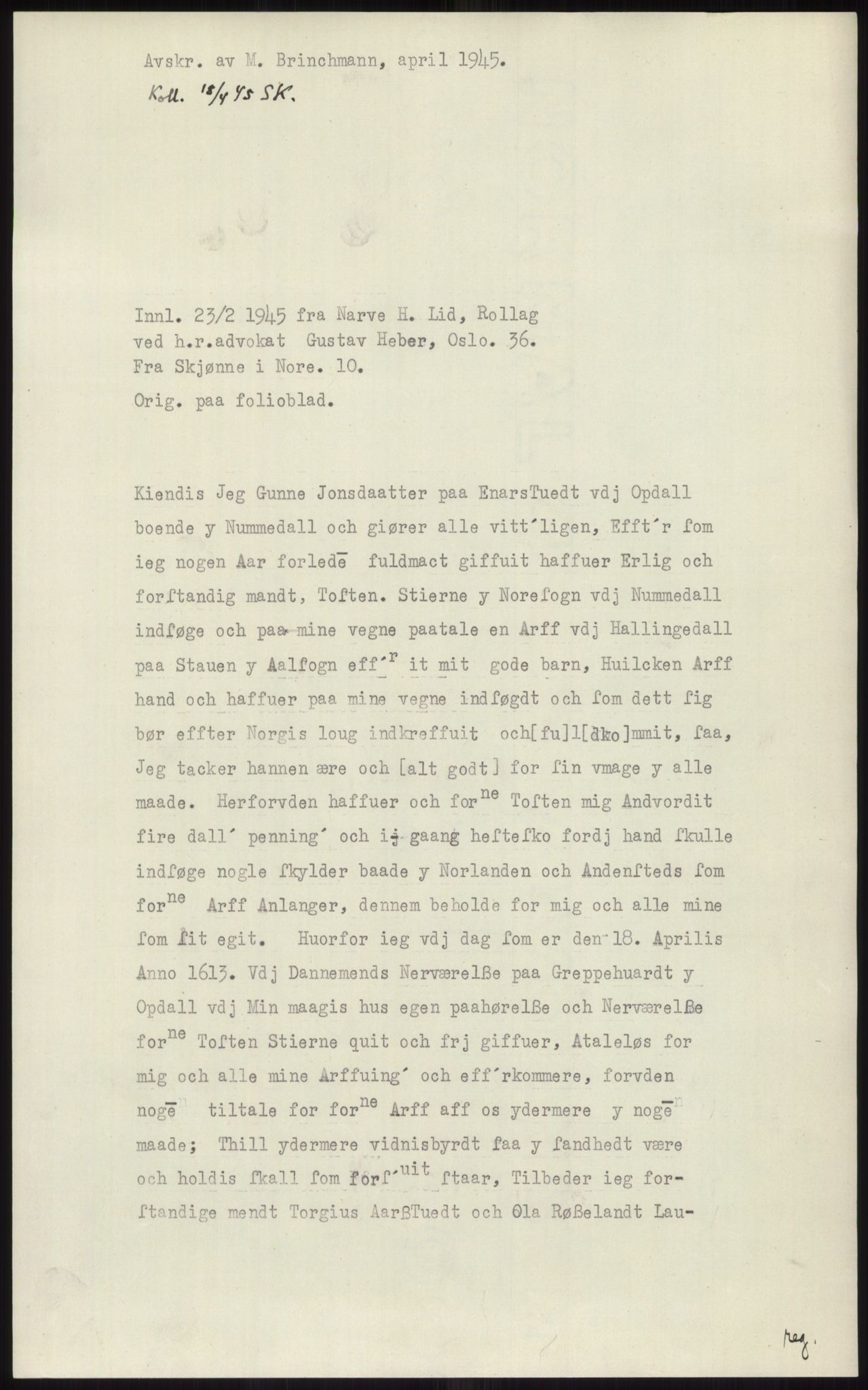 Samlinger til kildeutgivelse, Diplomavskriftsamlingen, RA/EA-4053/H/Ha, p. 665