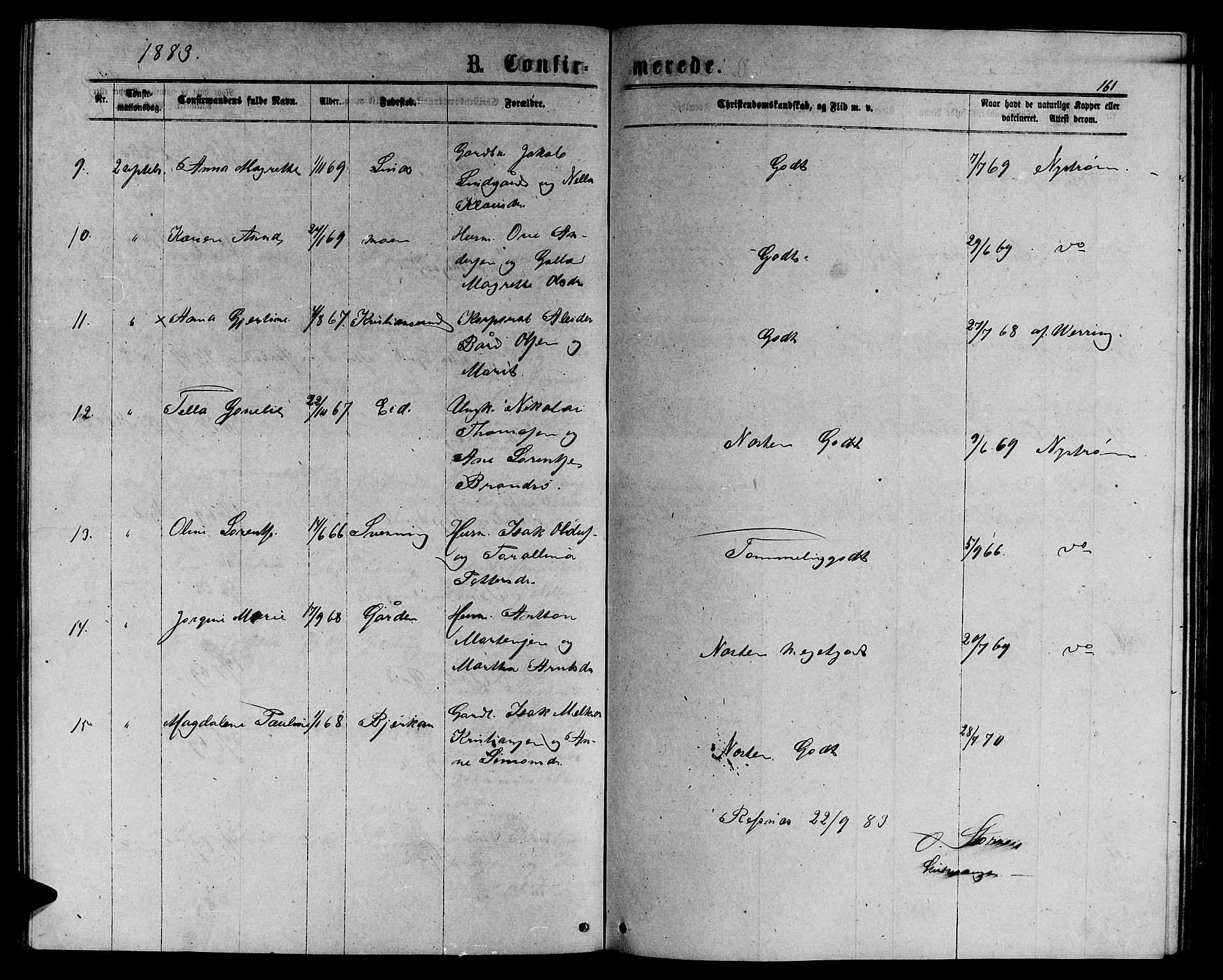 Ministerialprotokoller, klokkerbøker og fødselsregistre - Sør-Trøndelag, SAT/A-1456/656/L0695: Parish register (copy) no. 656C01, 1867-1889, p. 161