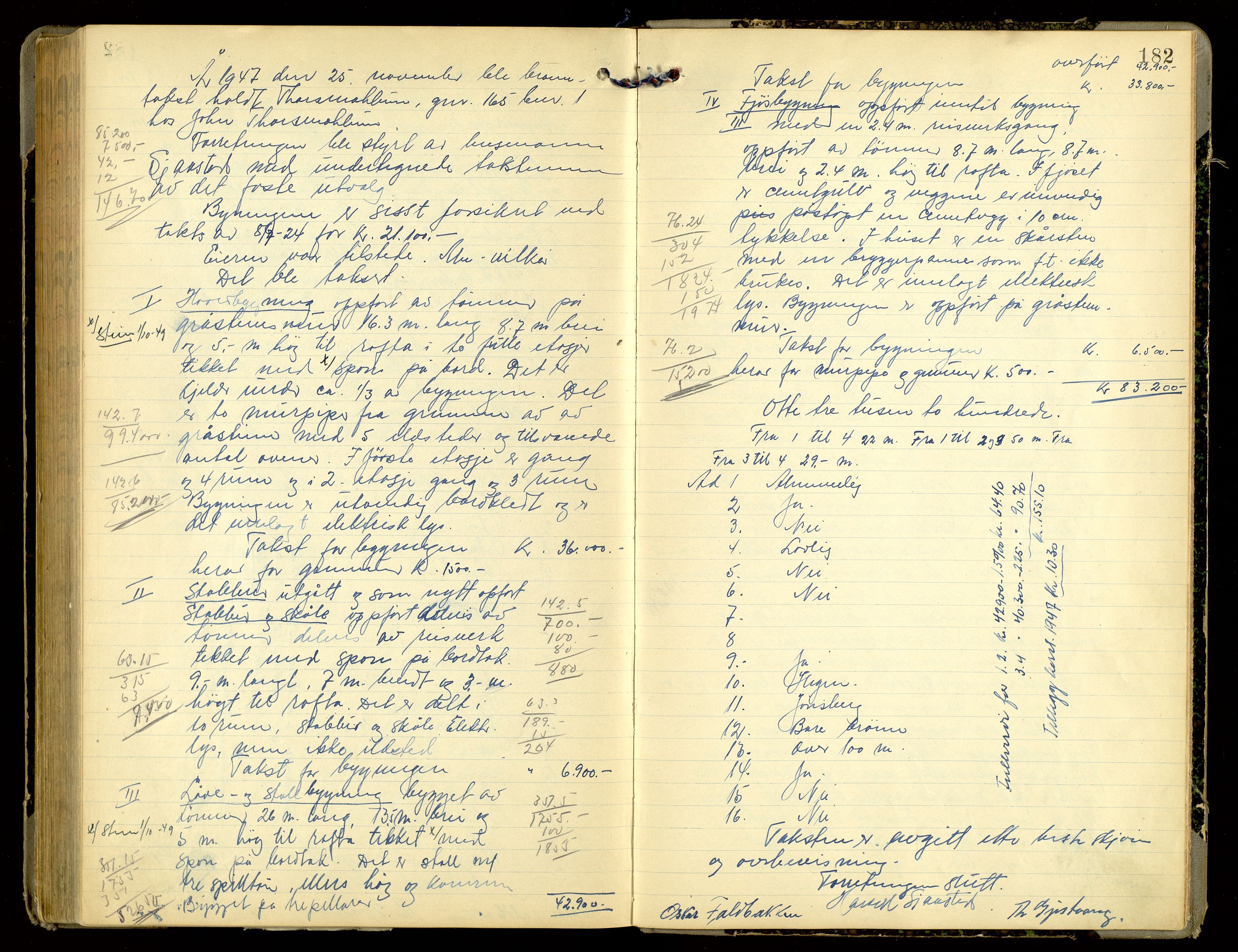 Norges Brannkasse, Romedal, AV/SAH-NBRANR-008/F/L0002: Branntakstprotokoll, 1911-1947, p. 181b-182a