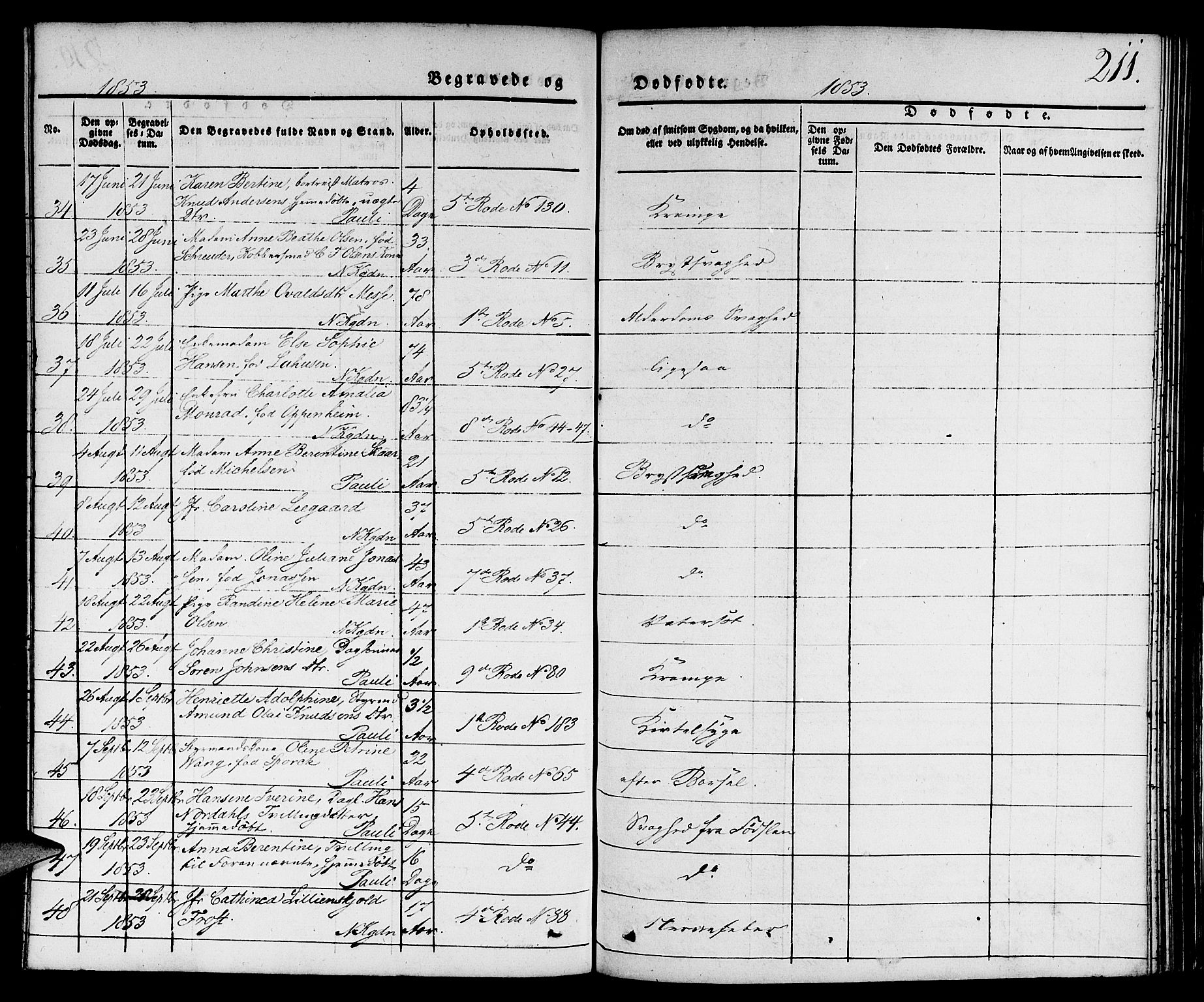 Nykirken Sokneprestembete, AV/SAB-A-77101/H/Hab: Parish register (copy) no. E 1, 1840-1866, p. 211