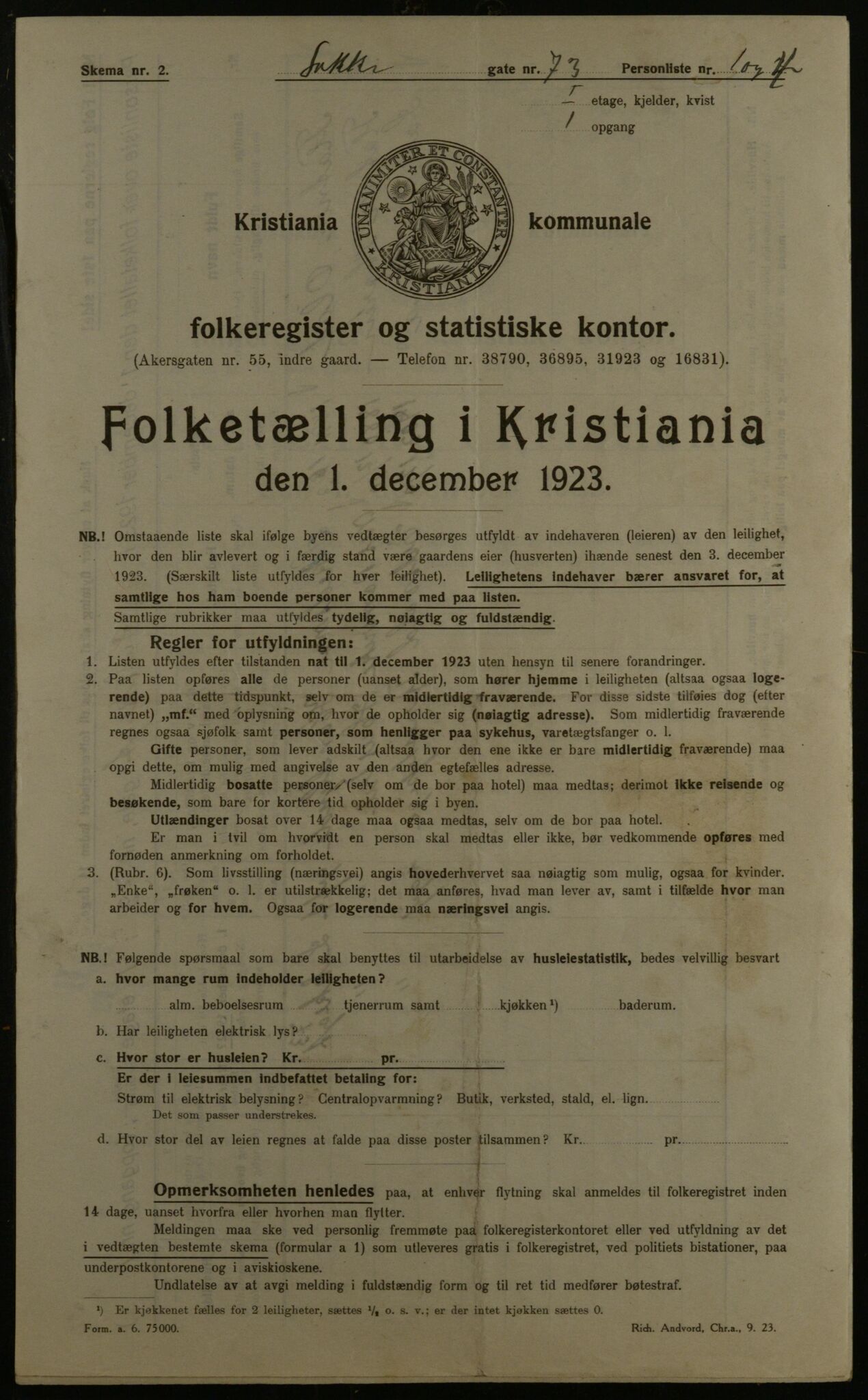 OBA, Municipal Census 1923 for Kristiania, 1923, p. 62402