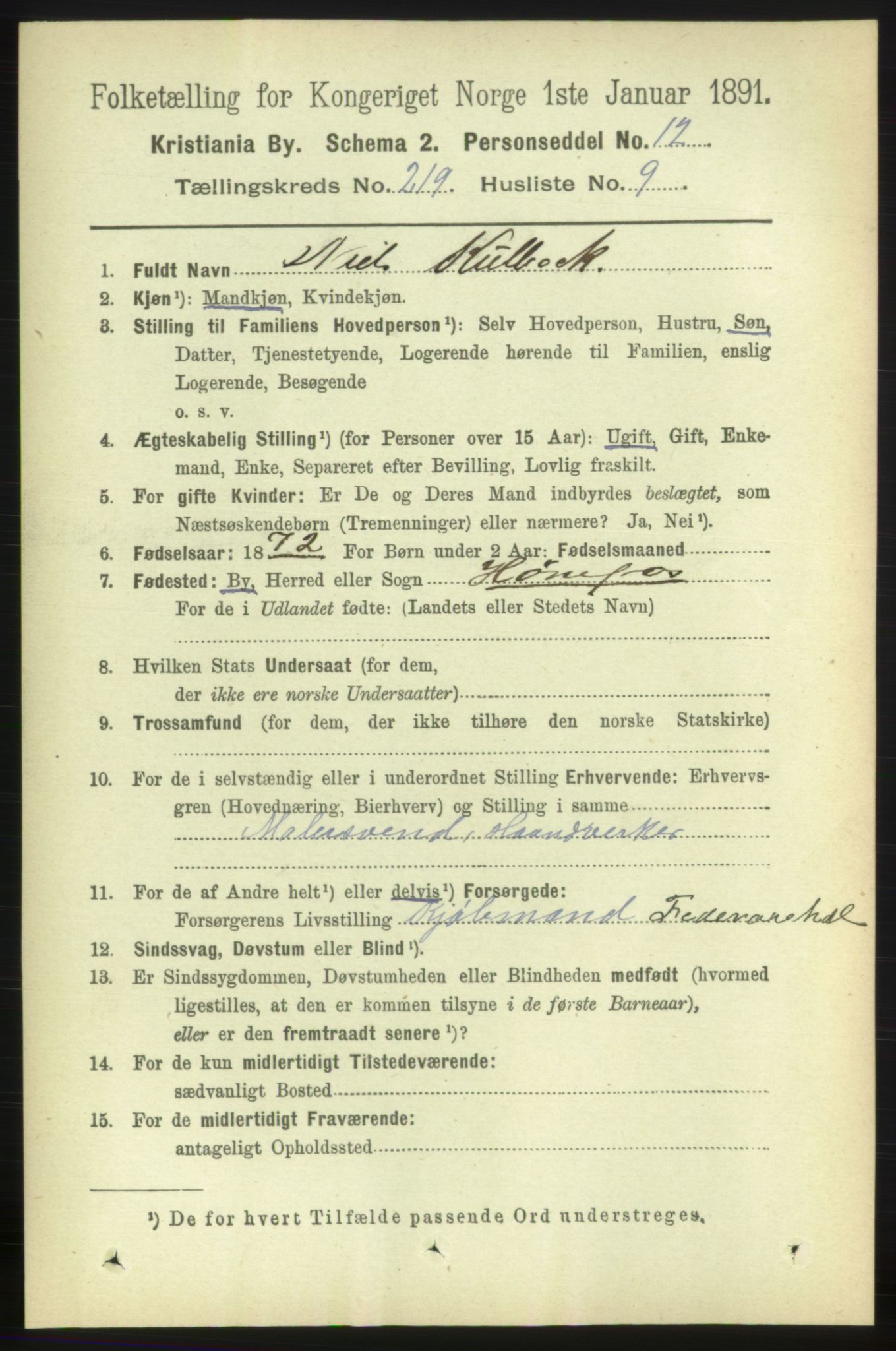 RA, 1891 census for 0301 Kristiania, 1891, p. 130256