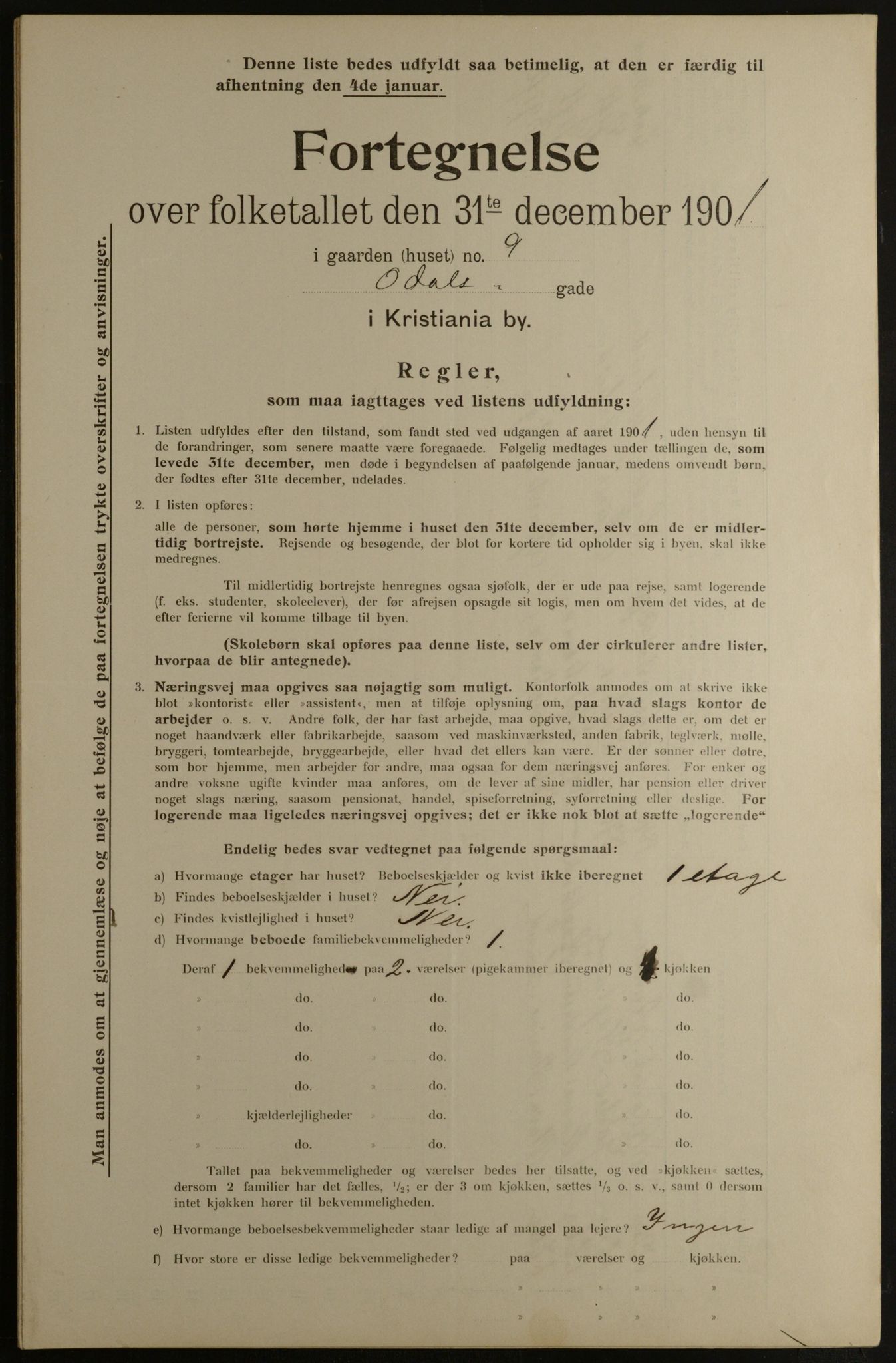 OBA, Municipal Census 1901 for Kristiania, 1901, p. 11433