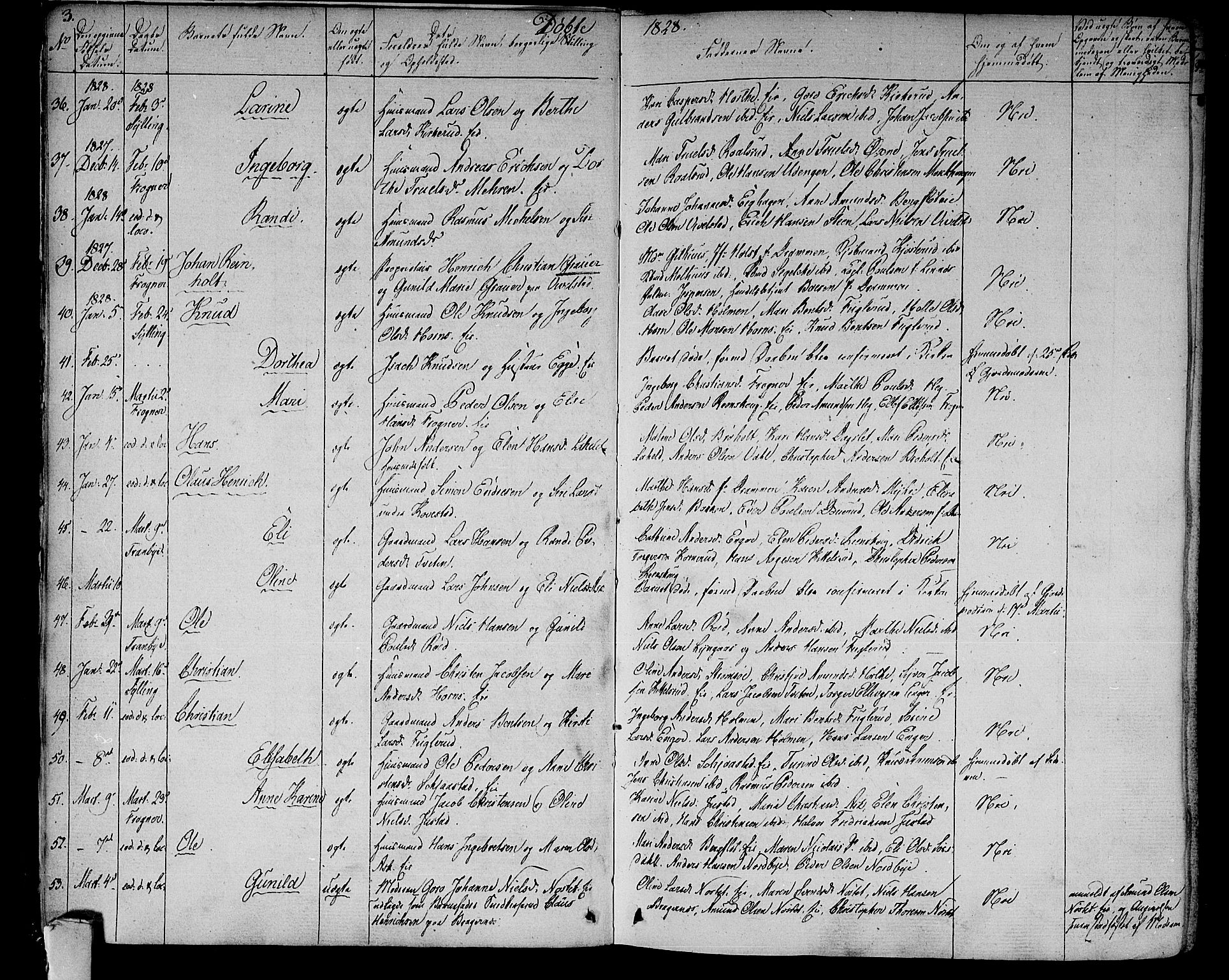 Lier kirkebøker, AV/SAKO-A-230/F/Fa/L0010: Parish register (official) no. I 10, 1827-1843, p. 3