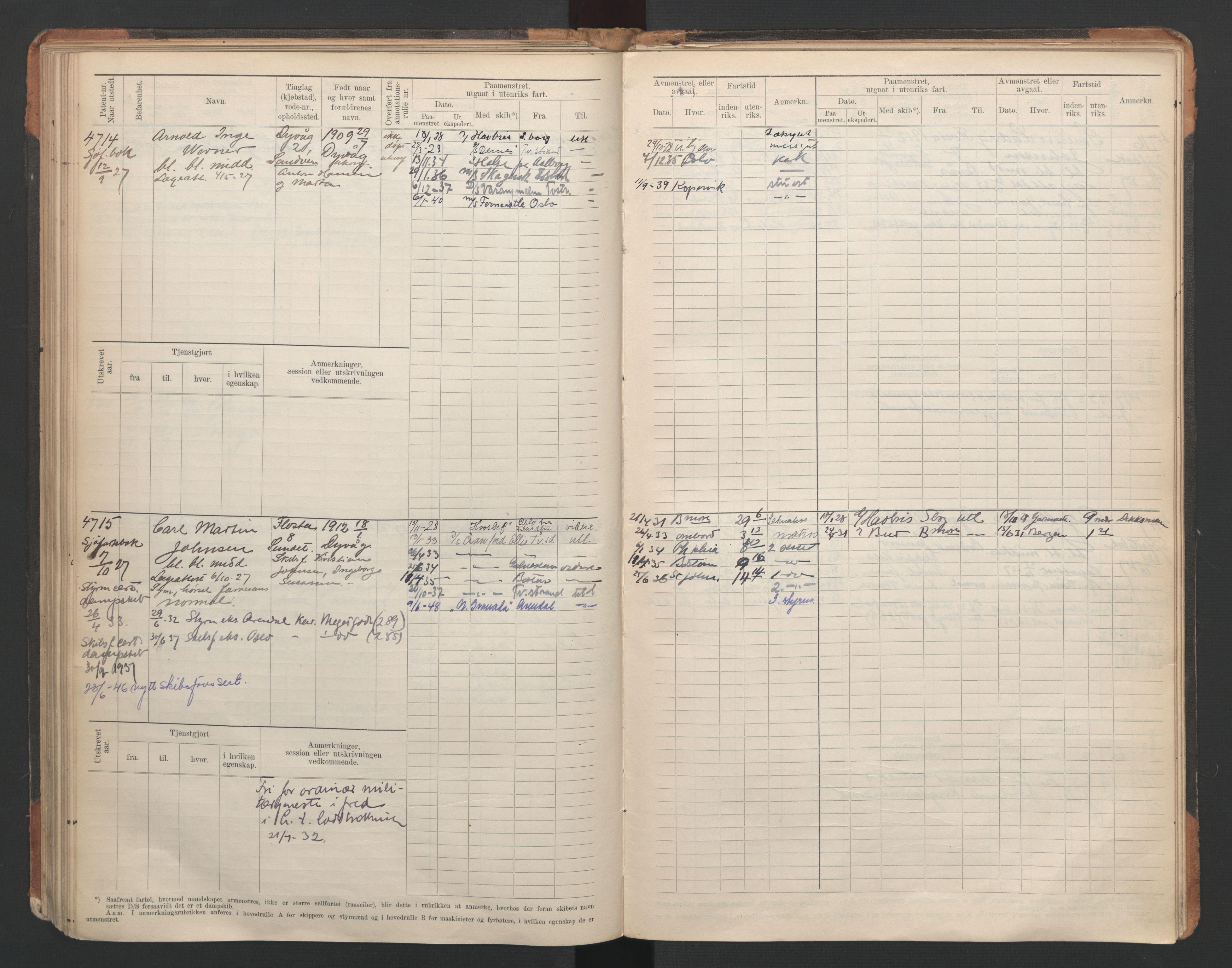 Tvedestrand mønstringskrets, AV/SAK-2031-0011/F/Fb/L0007: Hovedrulle A nr 4410-4803, R-8, 1912-1948, p. 158