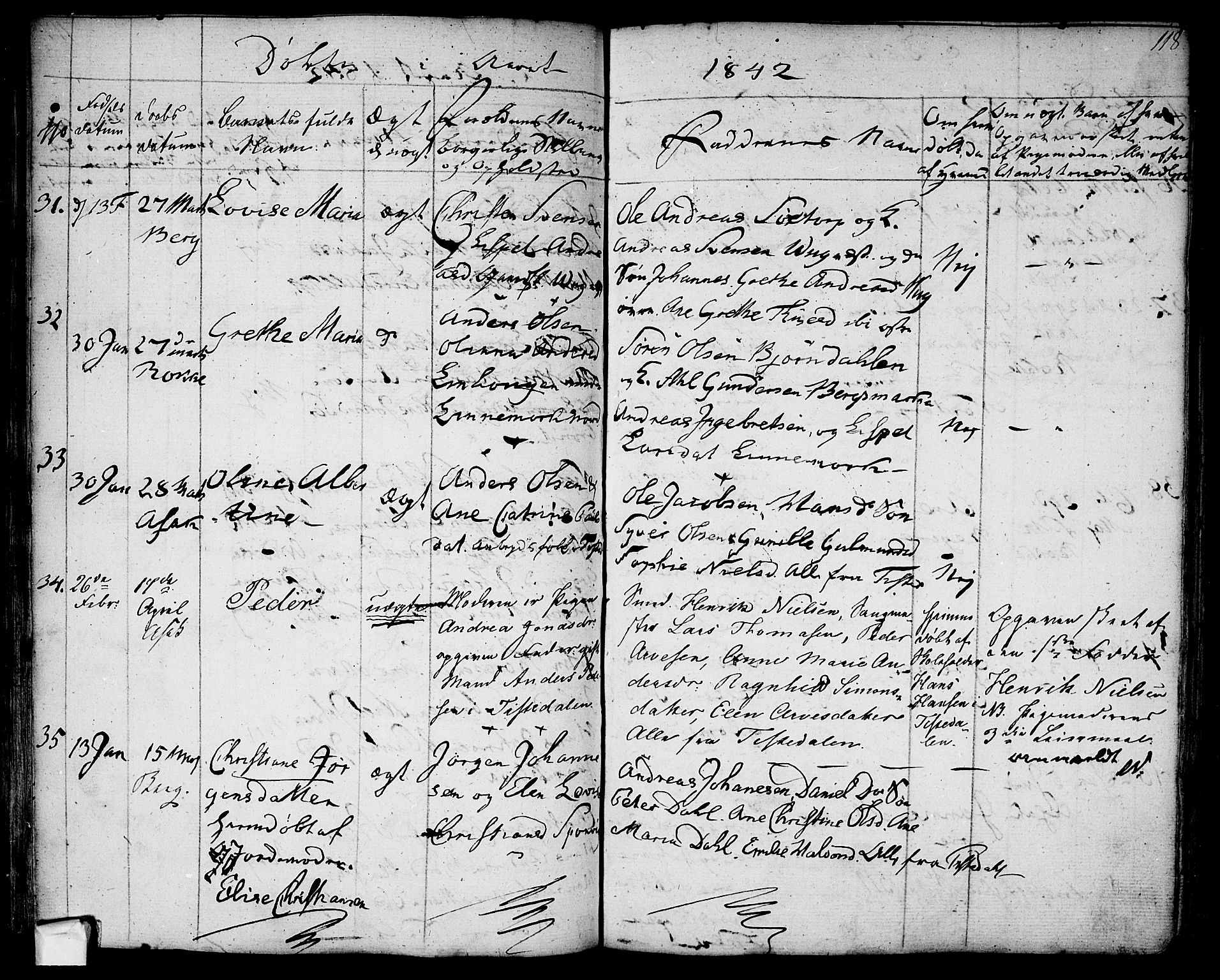 Berg prestekontor Kirkebøker, AV/SAO-A-10902/F/Fa/L0003: Parish register (official) no. I 3, 1832-1842, p. 118