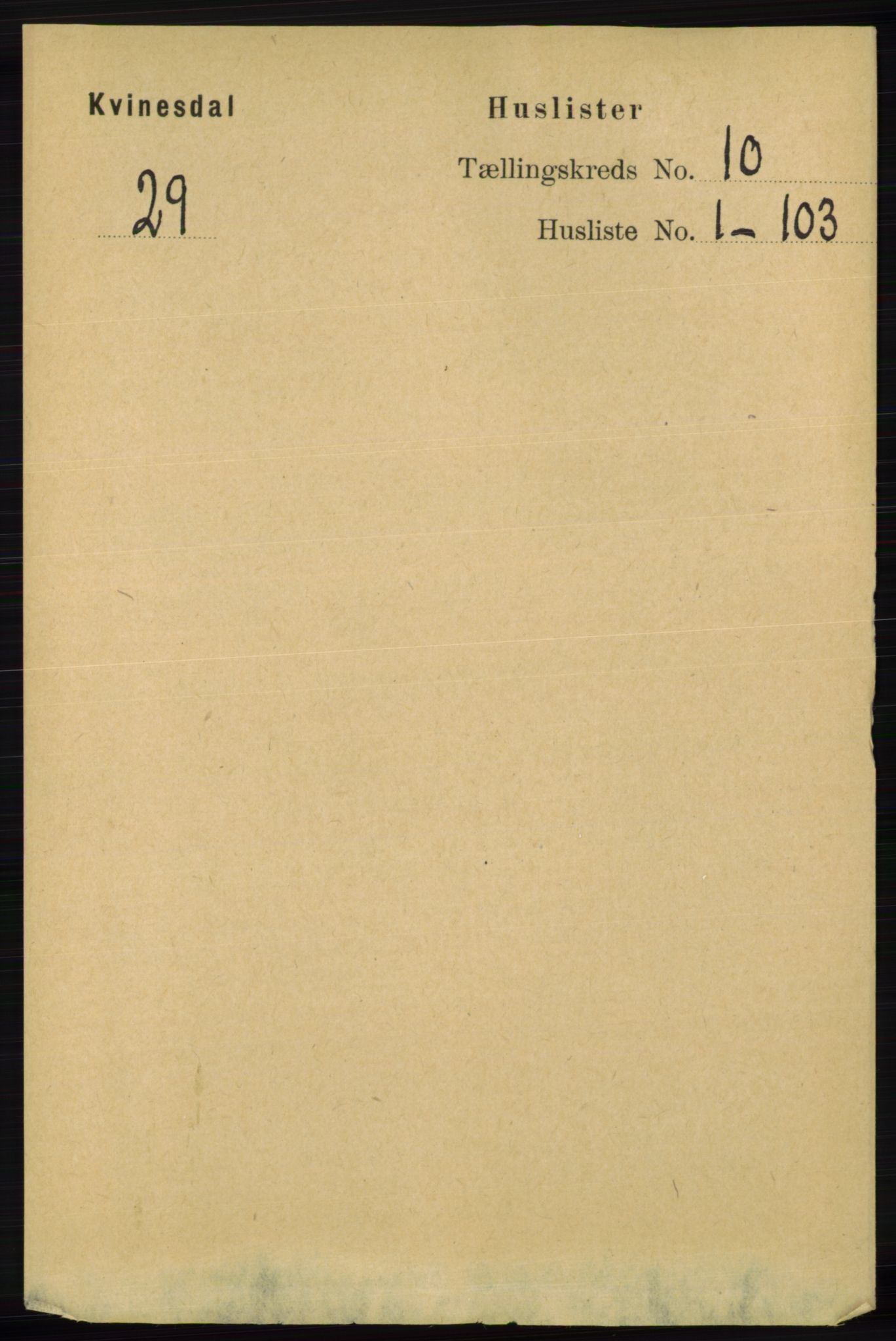 RA, 1891 census for 1037 Kvinesdal, 1891, p. 3750