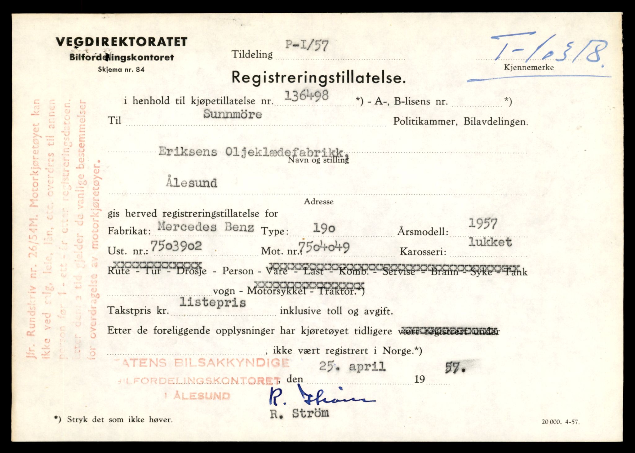 Møre og Romsdal vegkontor - Ålesund trafikkstasjon, AV/SAT-A-4099/F/Fe/L0019: Registreringskort for kjøretøy T 10228 - T 10350, 1927-1998, p. 2279