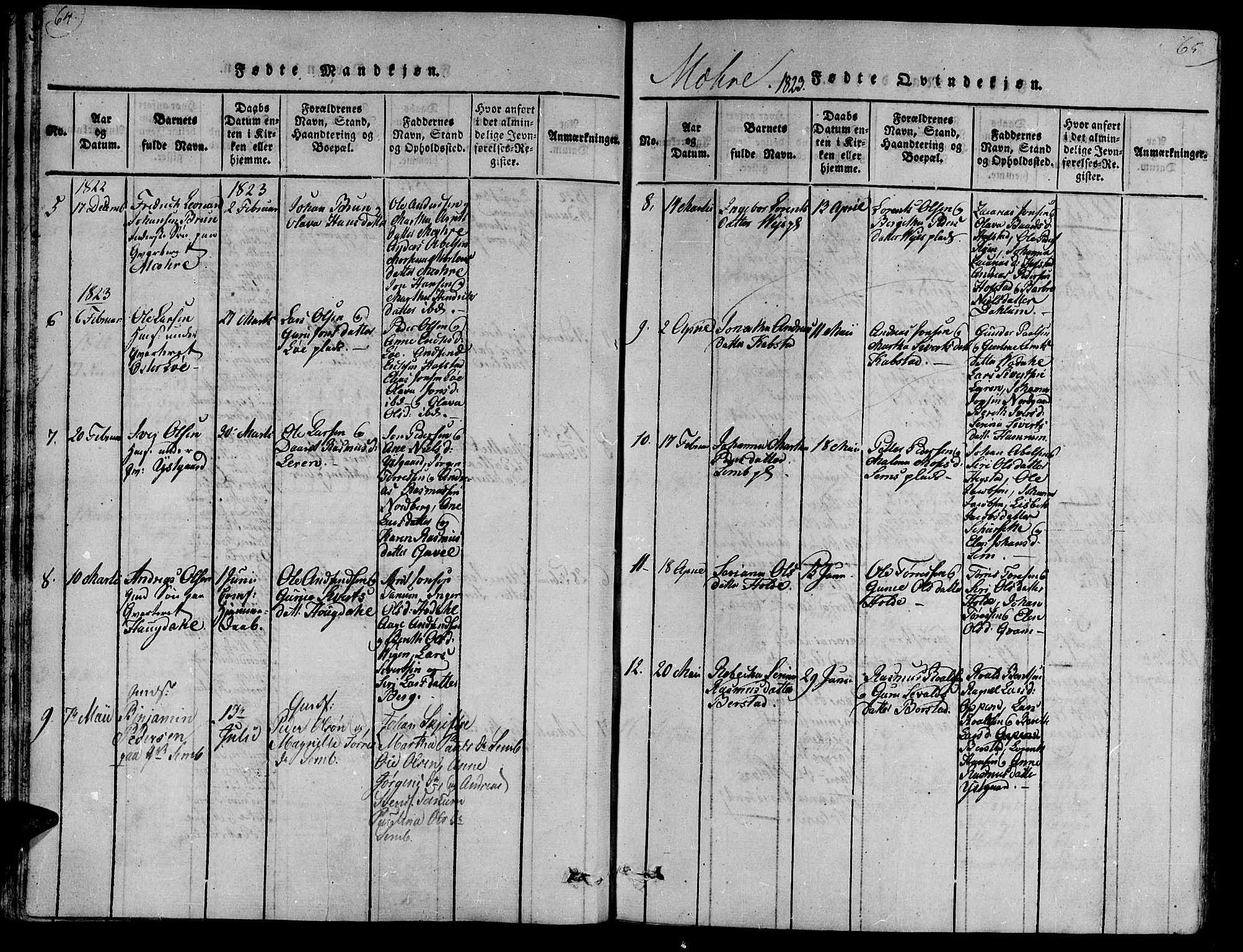 Ministerialprotokoller, klokkerbøker og fødselsregistre - Nord-Trøndelag, AV/SAT-A-1458/735/L0333: Parish register (official) no. 735A04 /1, 1816-1824, p. 64-65